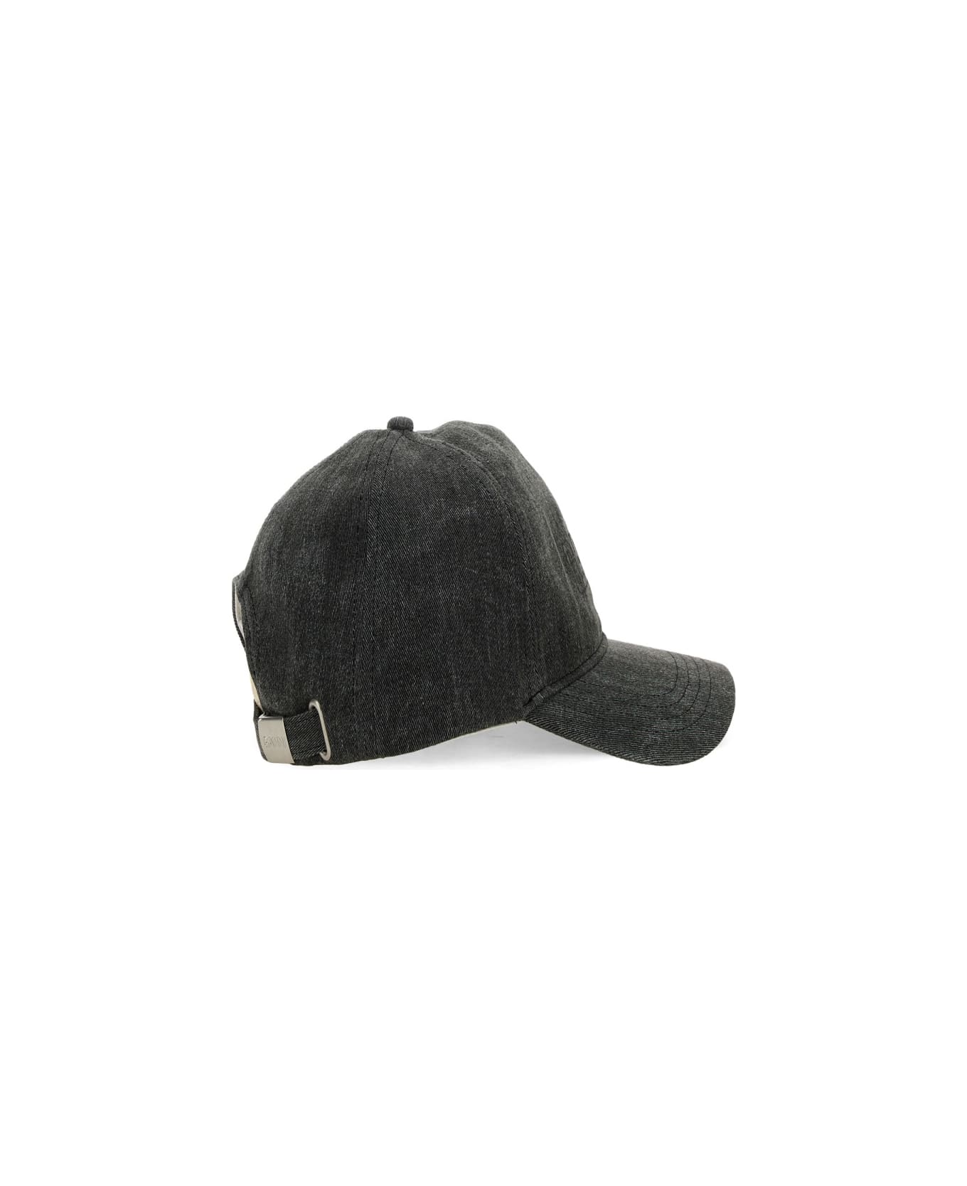 Ganni Denim Baseball Hat - BLACK