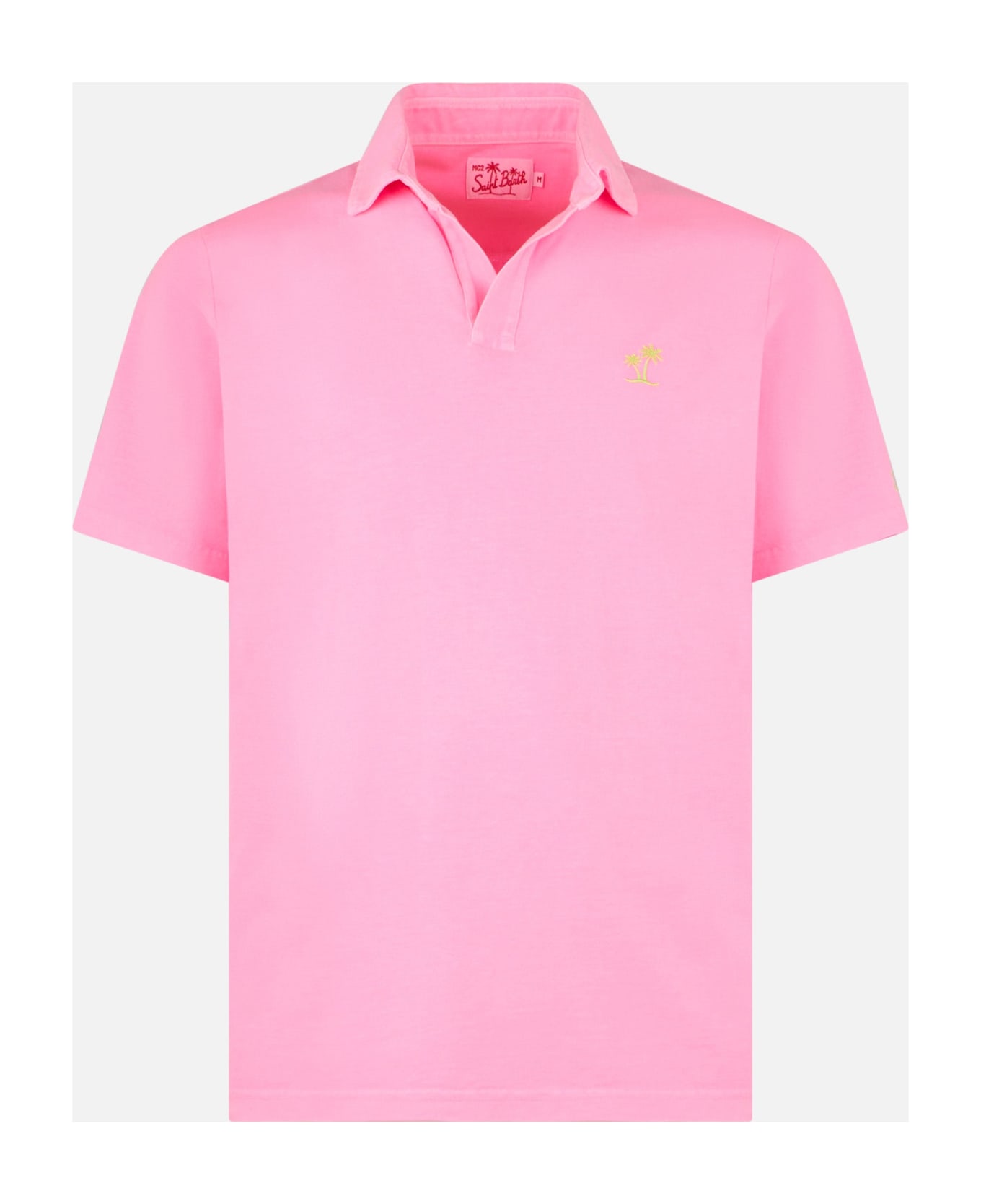 MC2 Saint Barth Fluo Pink Cotton Jersey Man Polo - FLUO
