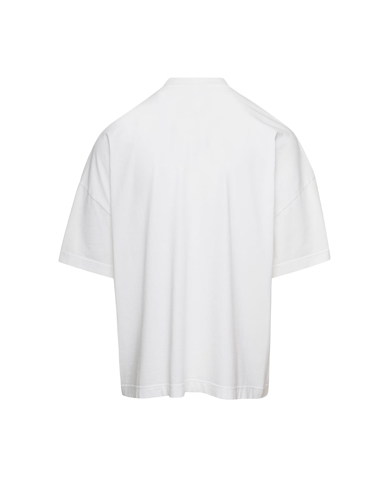 Bonsai Oversized White T-shirt With organic-cotton Print In Cotton Man - White