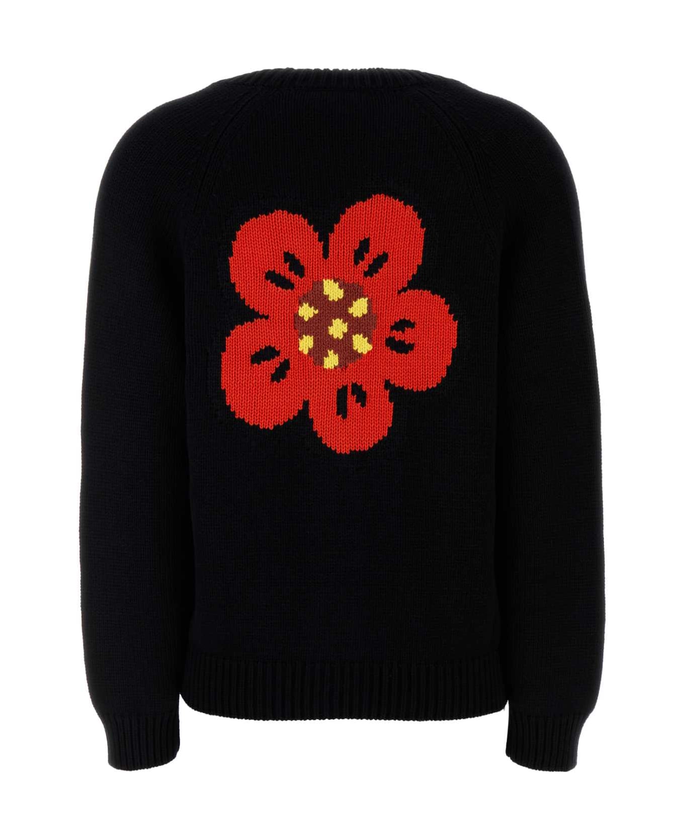 Kenzo Black Cotton Blend Cardigan - BLACK