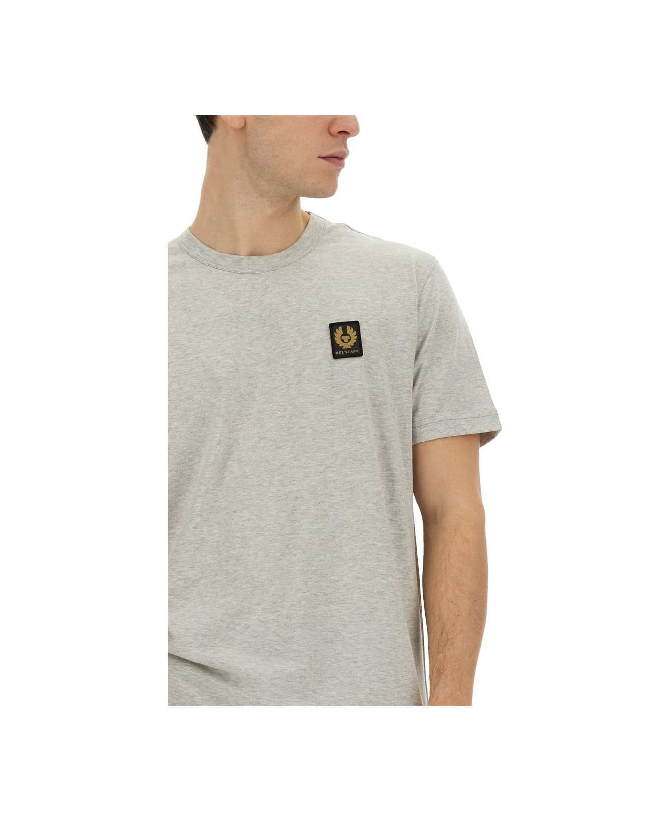 Belstaff T-shirt With Logo Patch - GREY