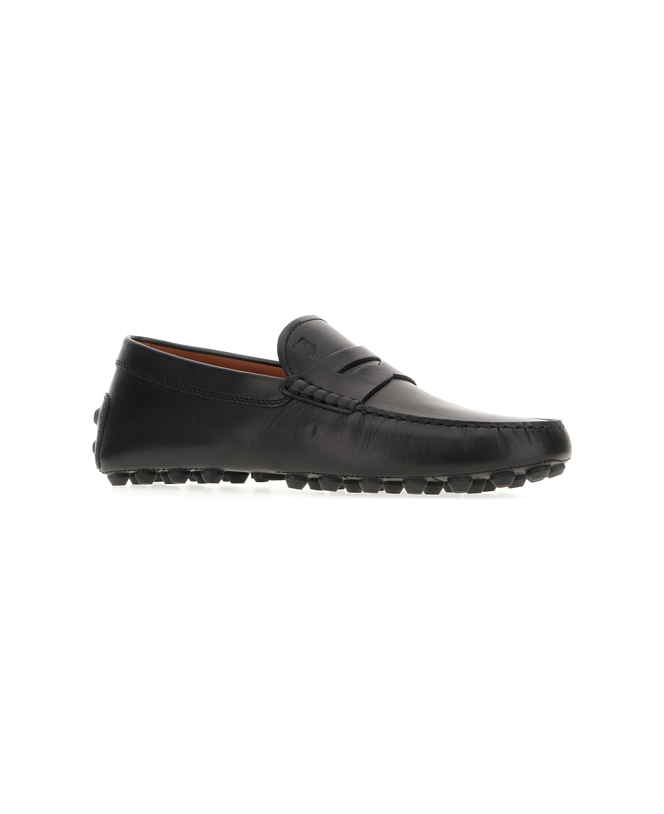 Tod's Black Leather Macro Gommino Loafers - Nero