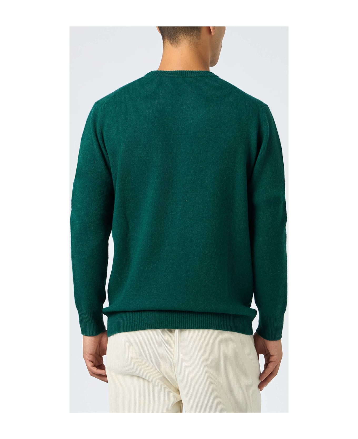 MC2 Saint Barth Green Sweater Regent In Lambswool - APPLE GREEN