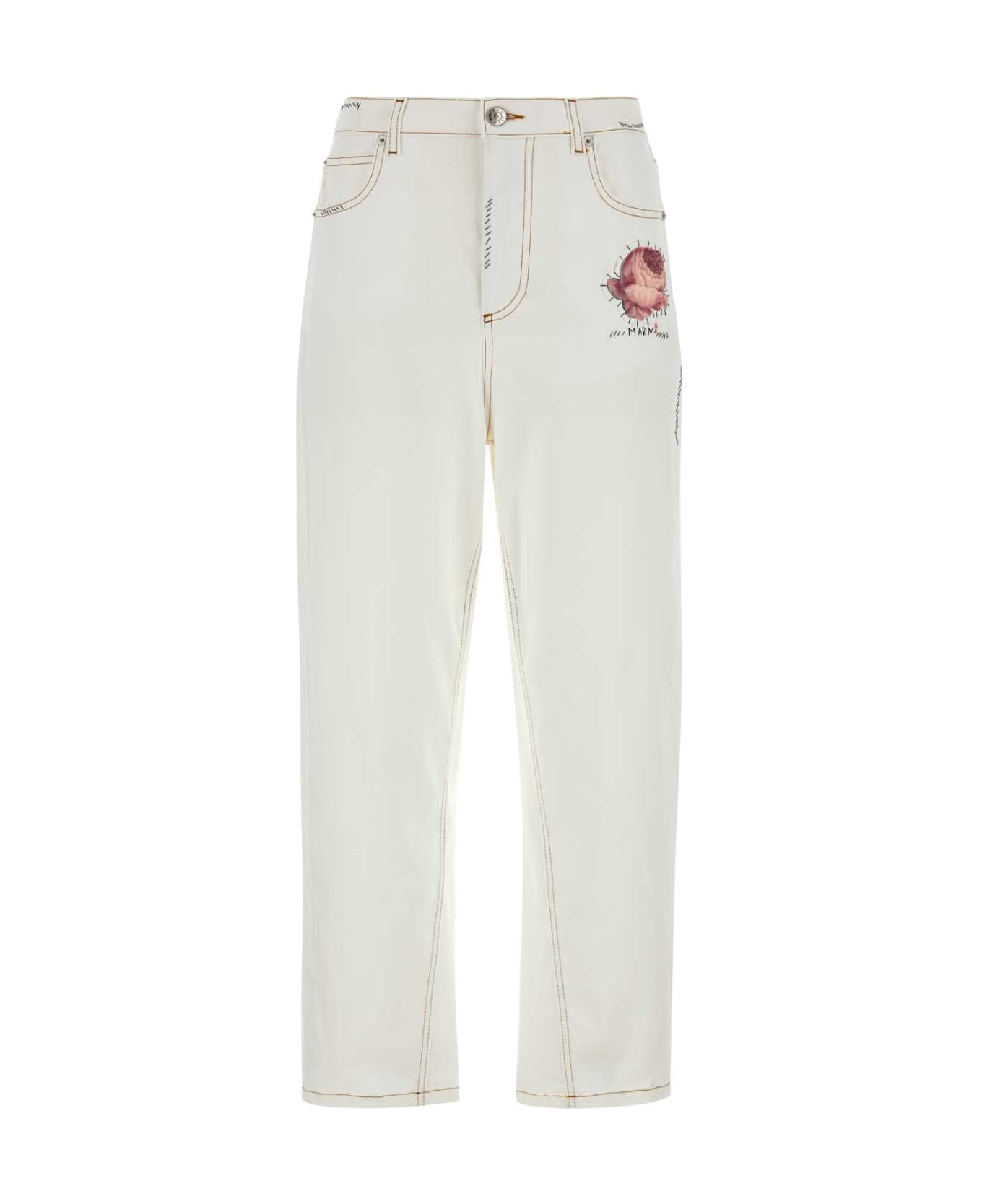 Marni White Stretch Denim Jeans - 00W01