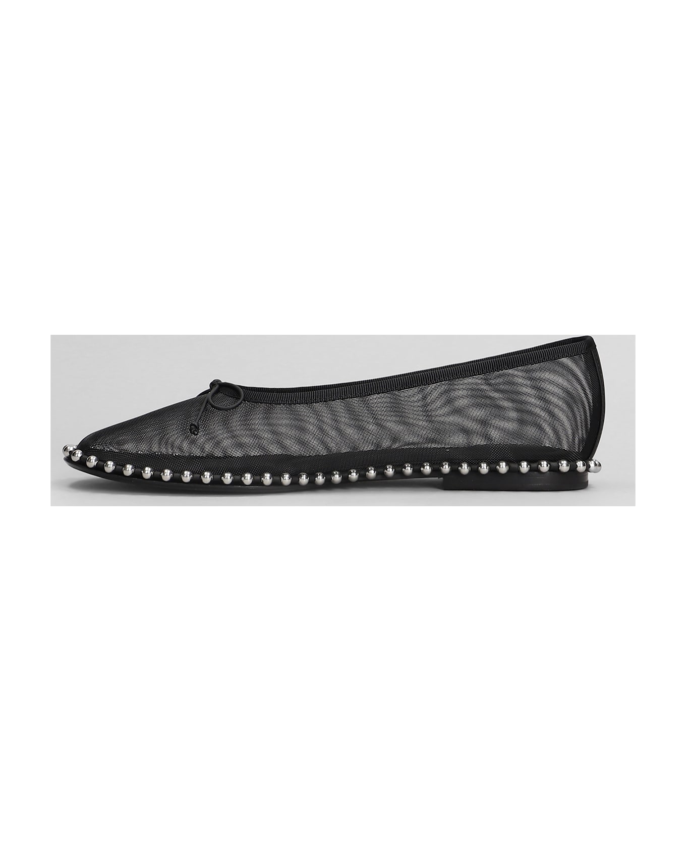 Alexander Wang Lina Ballchain Flat Ballet Flats In Black Polyamide - black