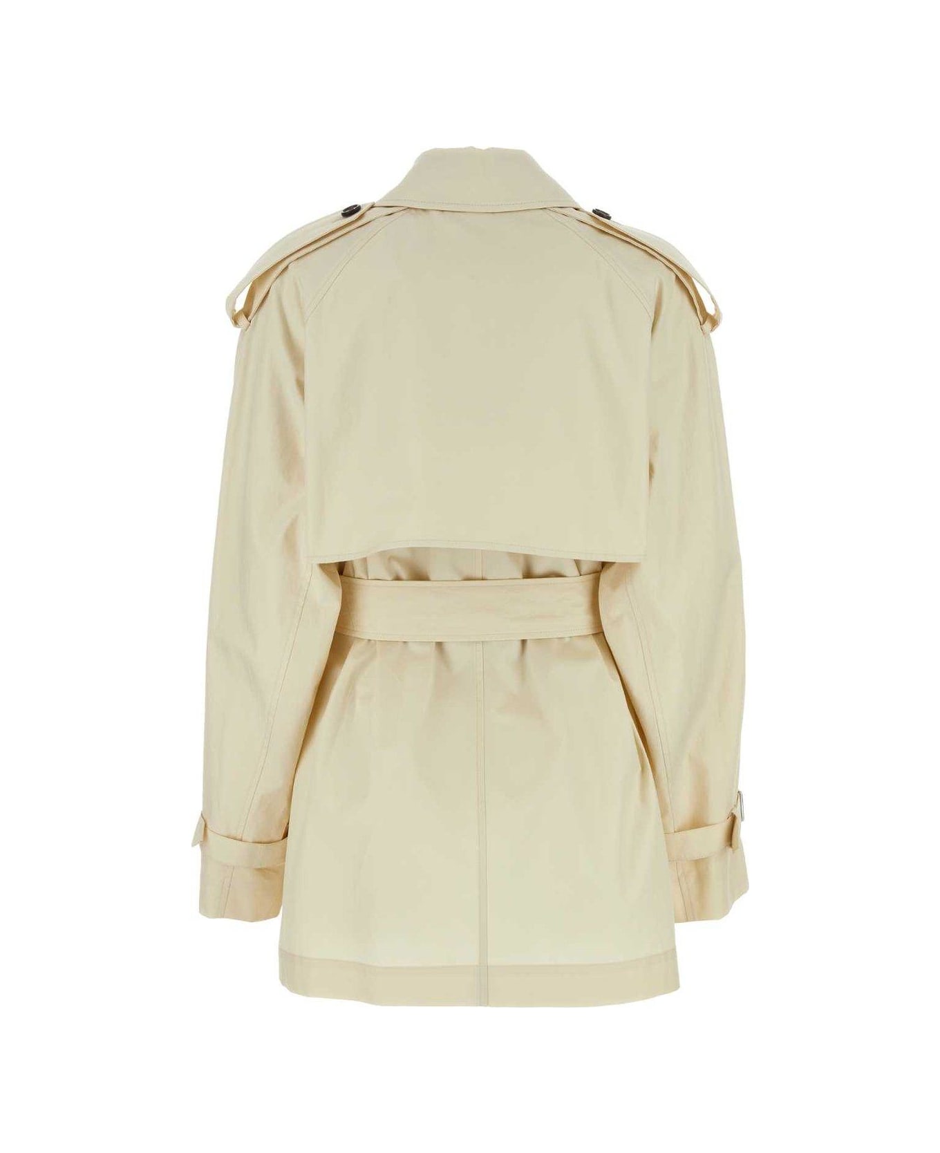 Burberry Double Breasted Belted Trench Coat - White