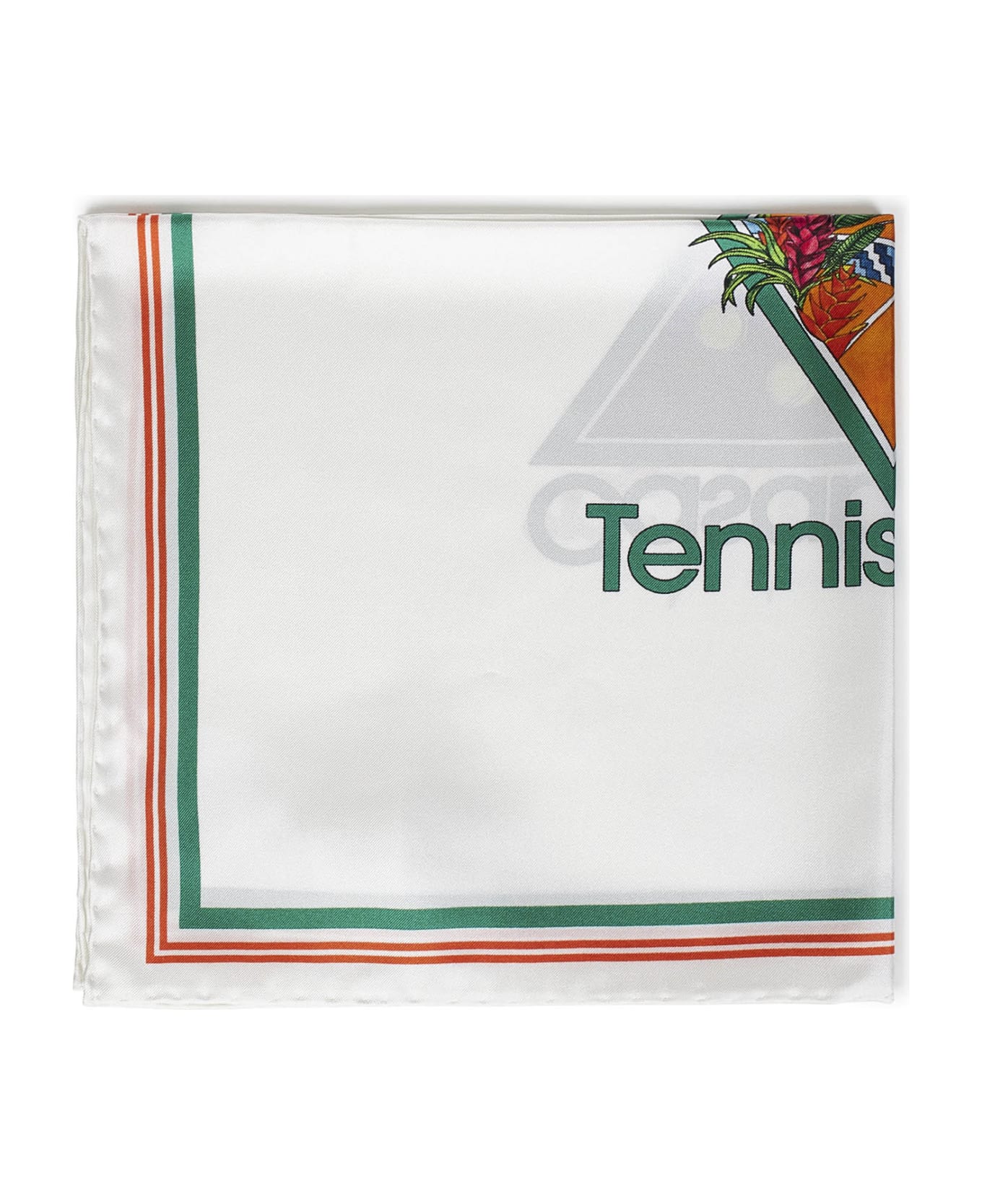 Casablanca Tennis Club Icon Medium Scarf - White