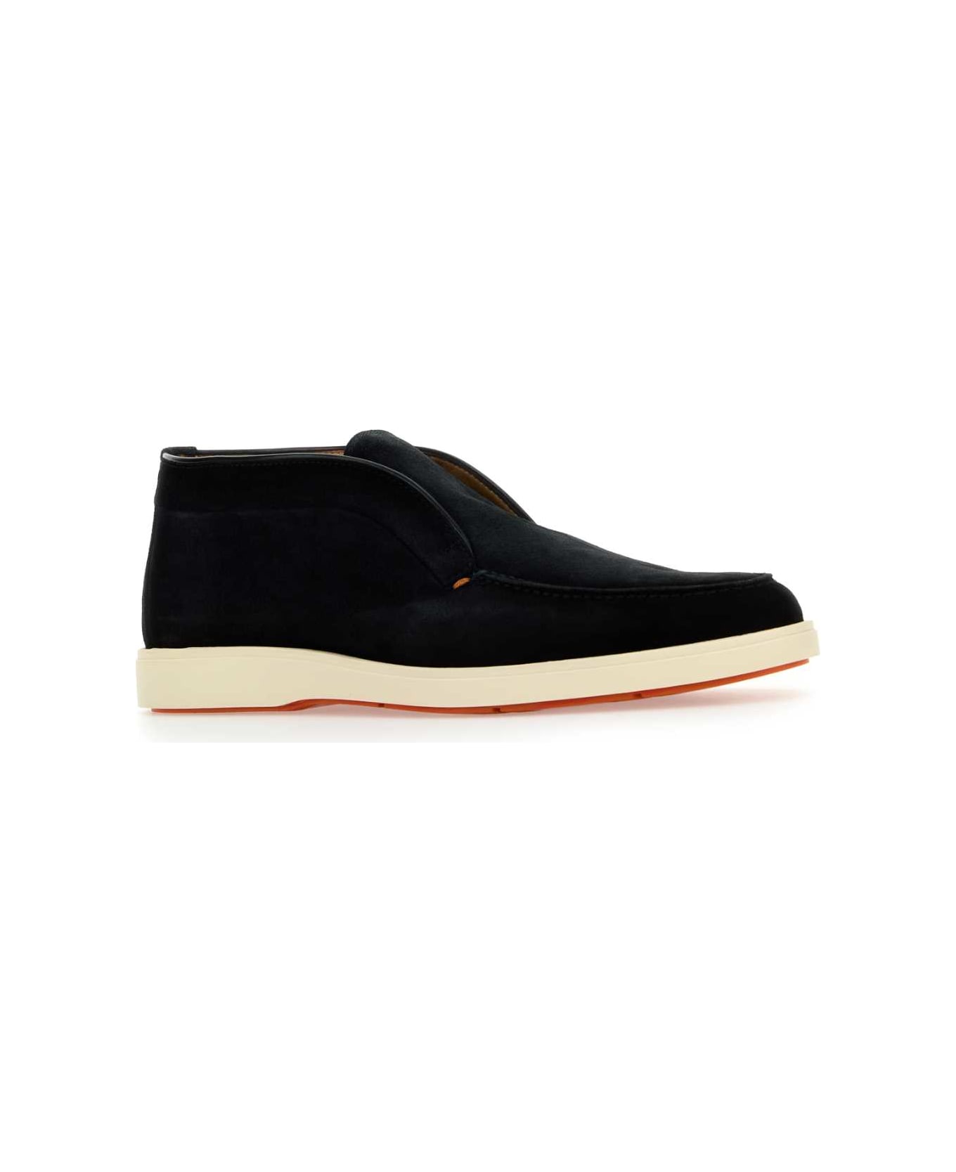 Santoni Black Suede Digits D Slip Ons - N01