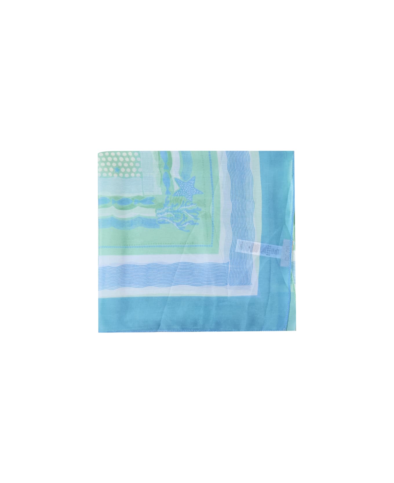 Liu-Jo Scarf With Print - Blue スカーフ＆ストール