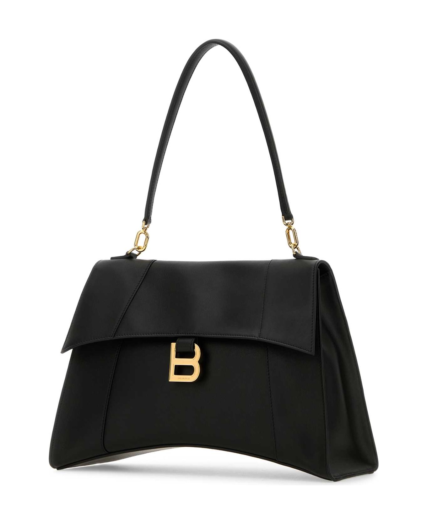 Balenciaga Black Leather Hourglass Shoulder Bag - Black
