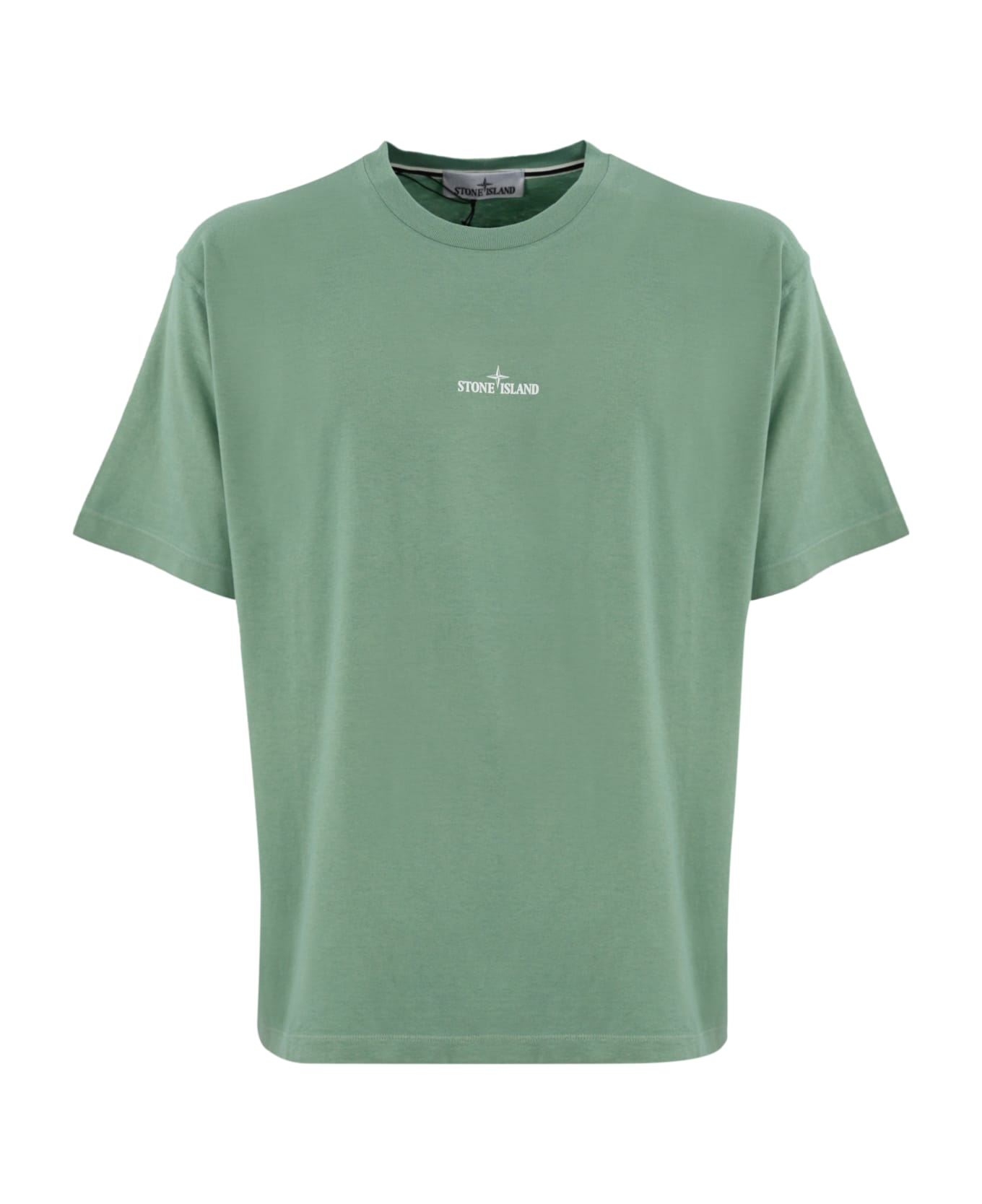 Stone Island T-shirt With Logo Print - Light green シャツ