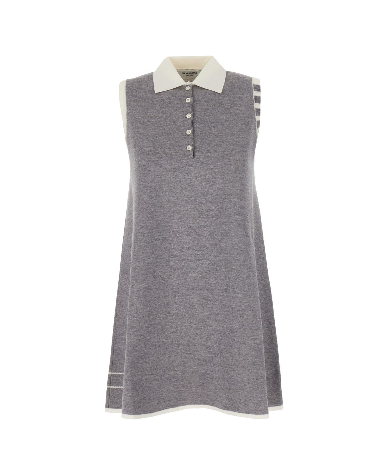 Thom Browne Sleeveless Knitted Mini Dress - GREY