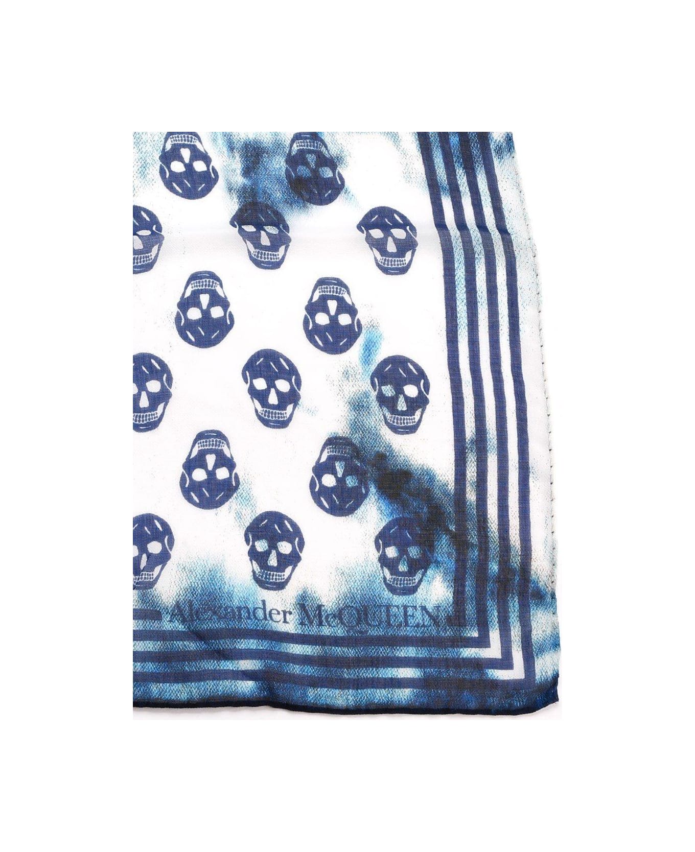 Alexander McQueen Skull-printed Finished Edge Scarf - Bianco
