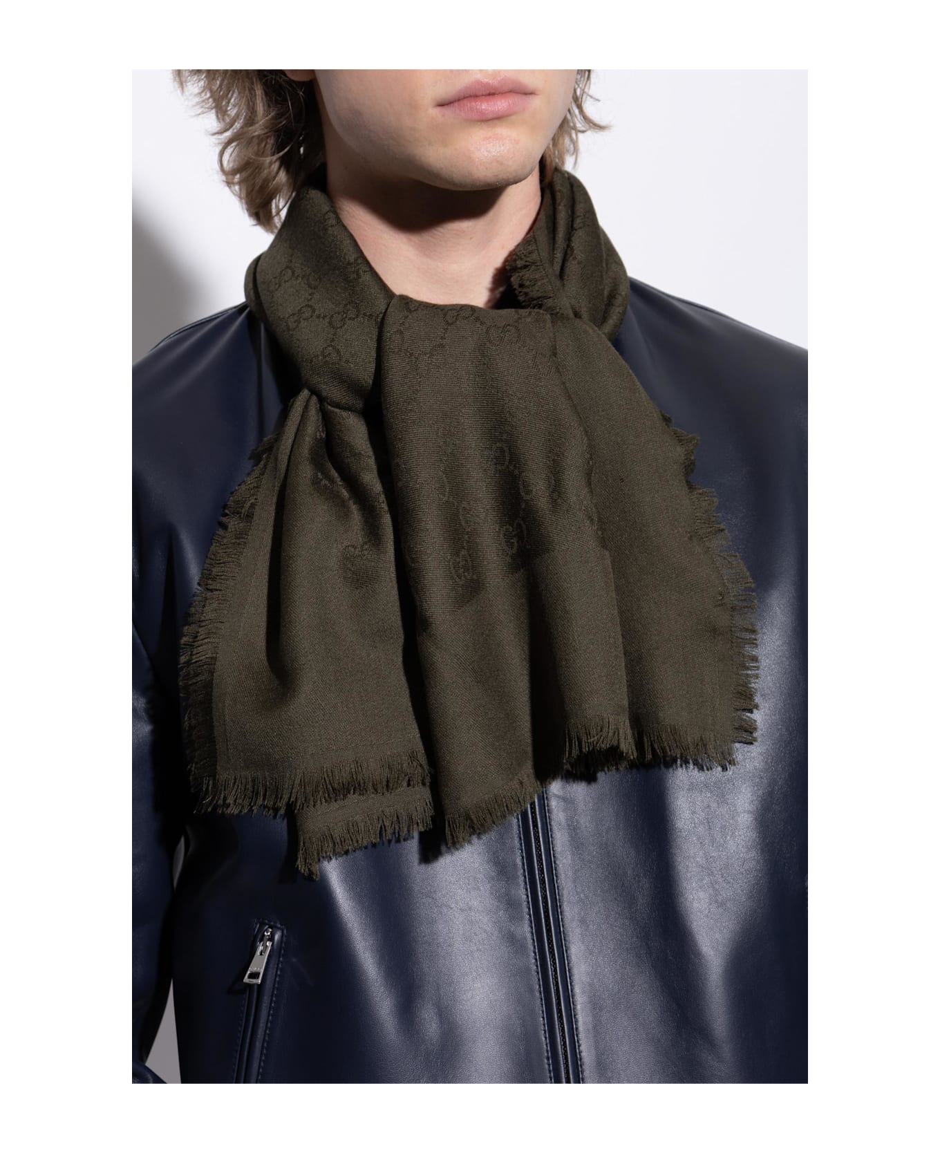 Gucci Scarf With 
gg
 Pattern - Green
