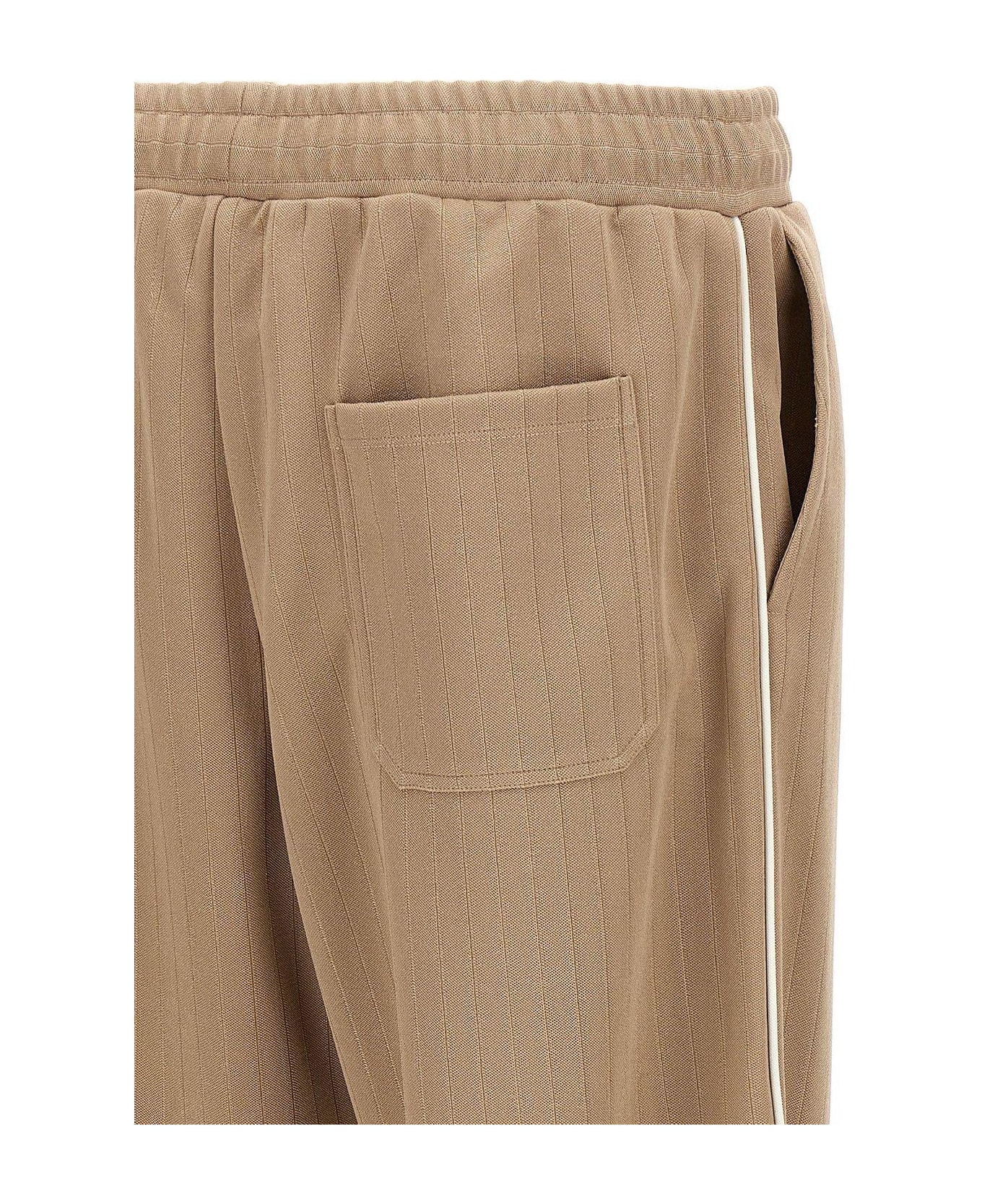 Golden Goose Logo Printed Straight-leg Trousers - Beige