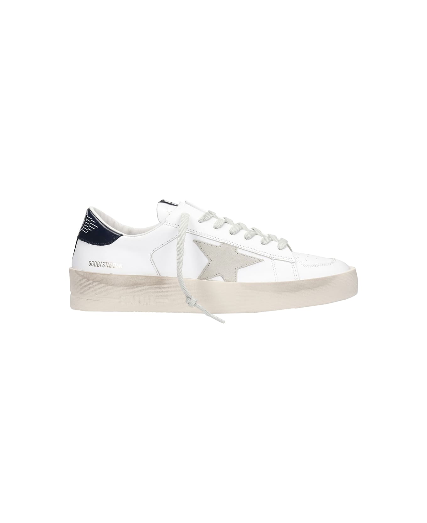 Golden Goose Stardan Leather Upper Suede Star Sneakers - White Ice Blue