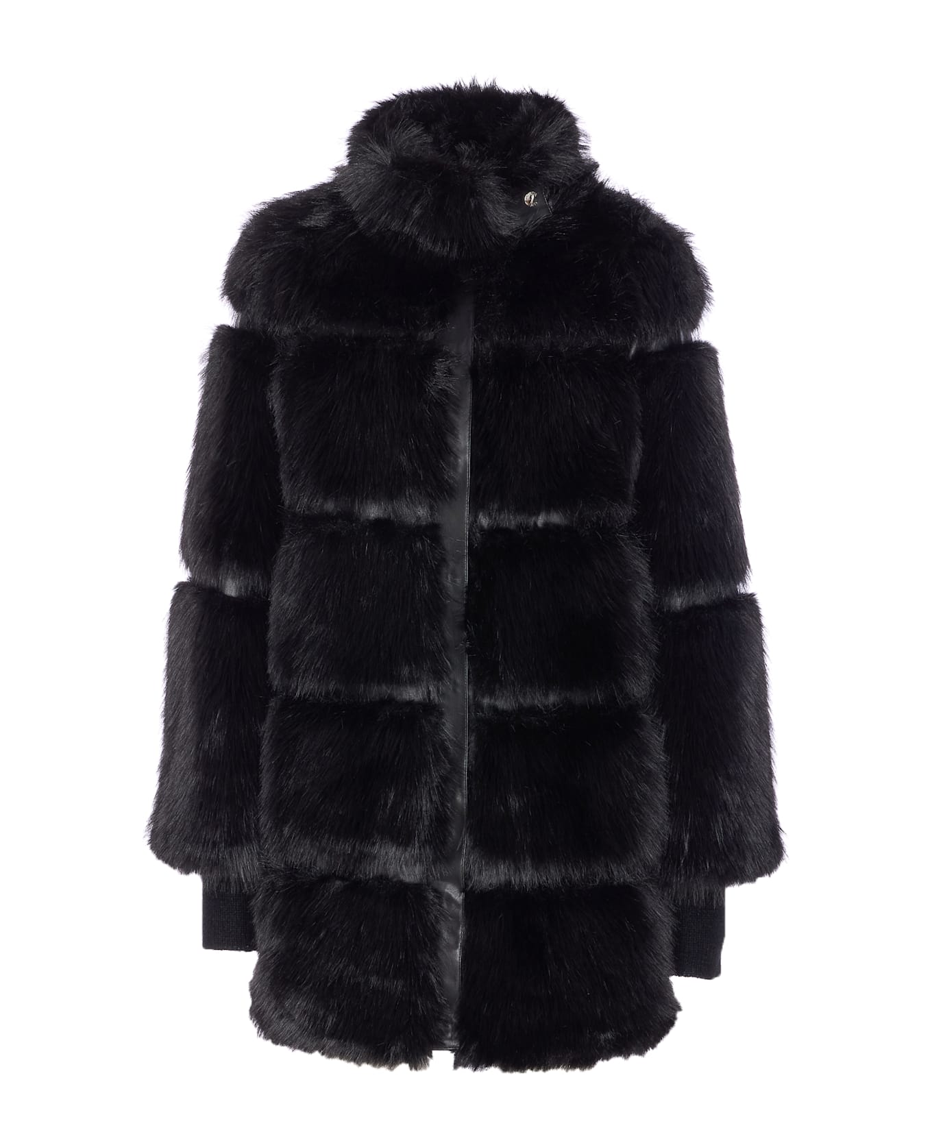 Patrizia Pepe Faux Fur Jacket - Black
