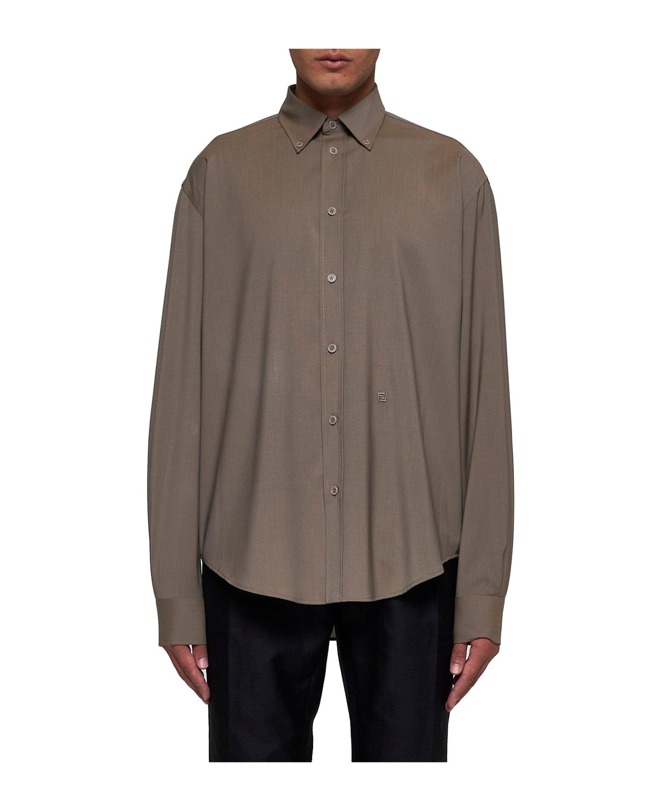 Fendi Long Sleeved Buttoned Shirt - Nutmeg