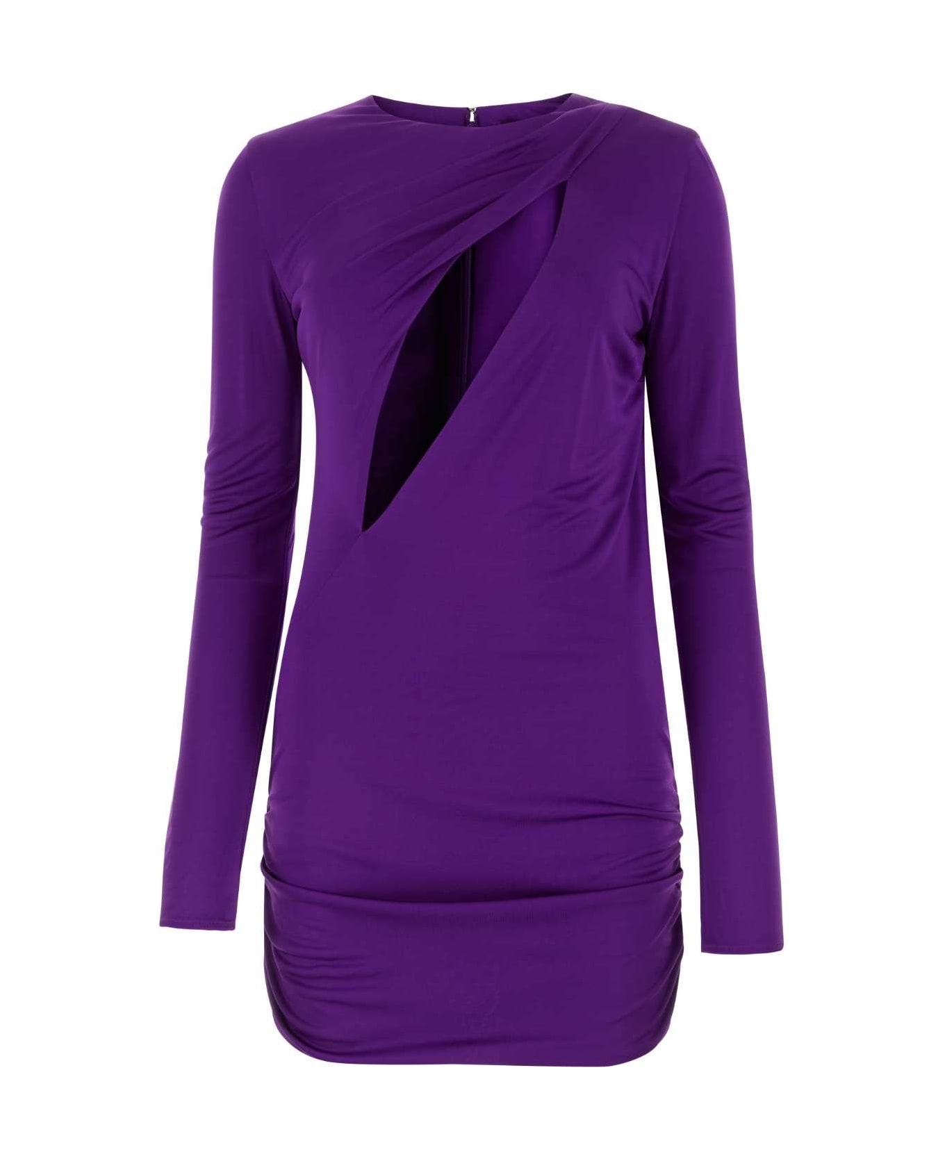 Versace Purple Viscose Mini Dress - BRIGHTDARK