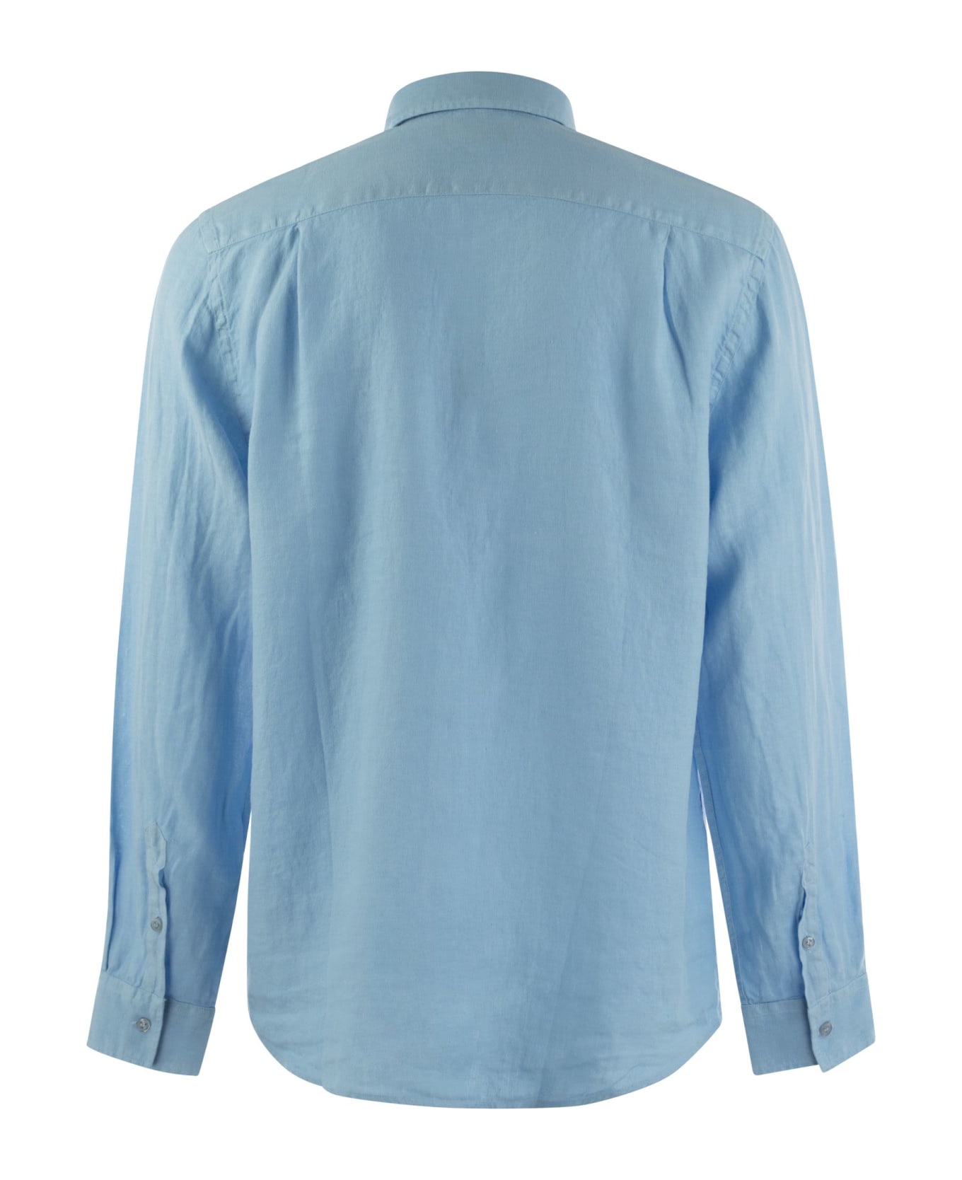 Vilebrequin Long-sleeved Linen Shirt - Light Blue