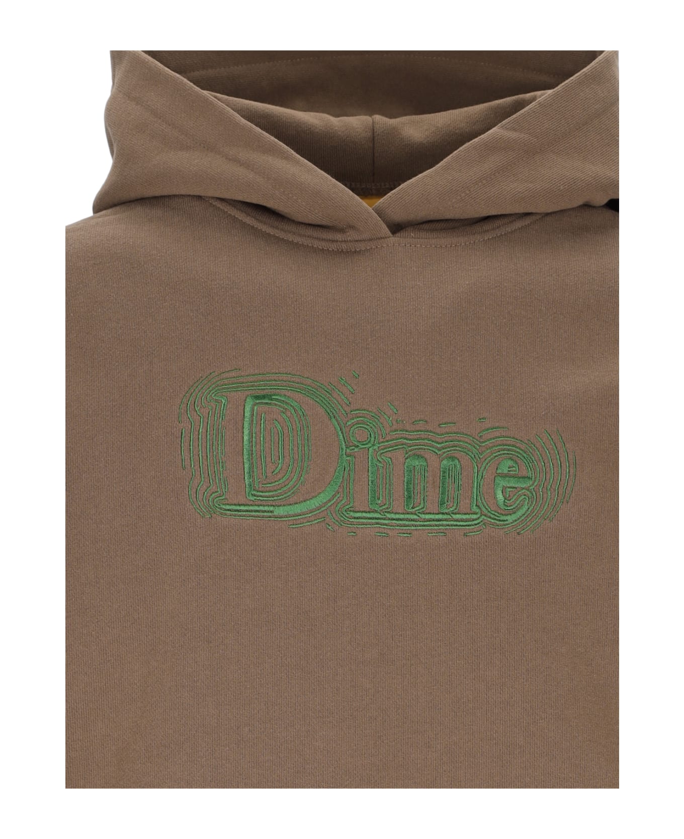 Dime Logo Embroidery Sweatshirt - Brown