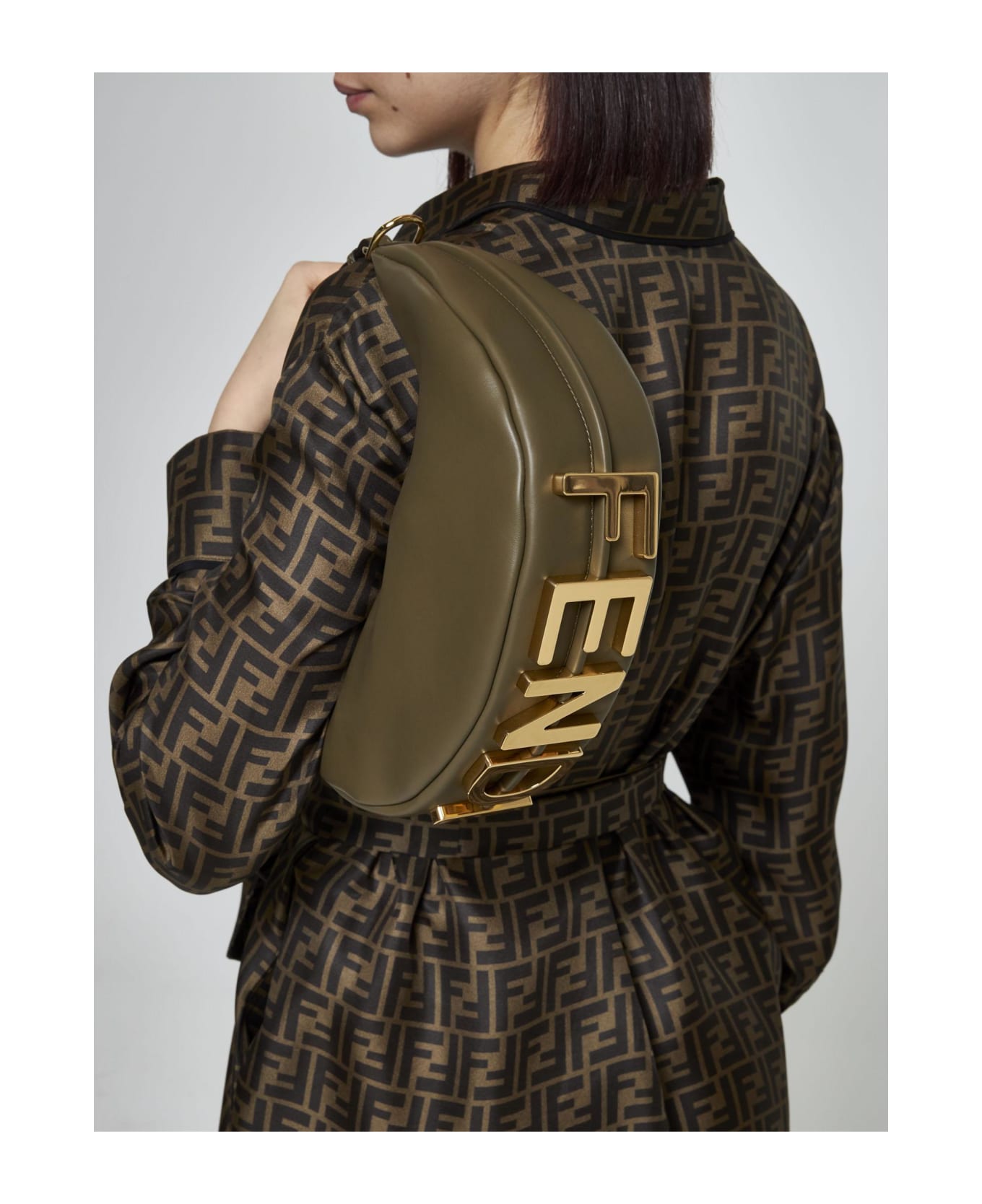 Fendi Graphy Small Leather Bag - Verde
