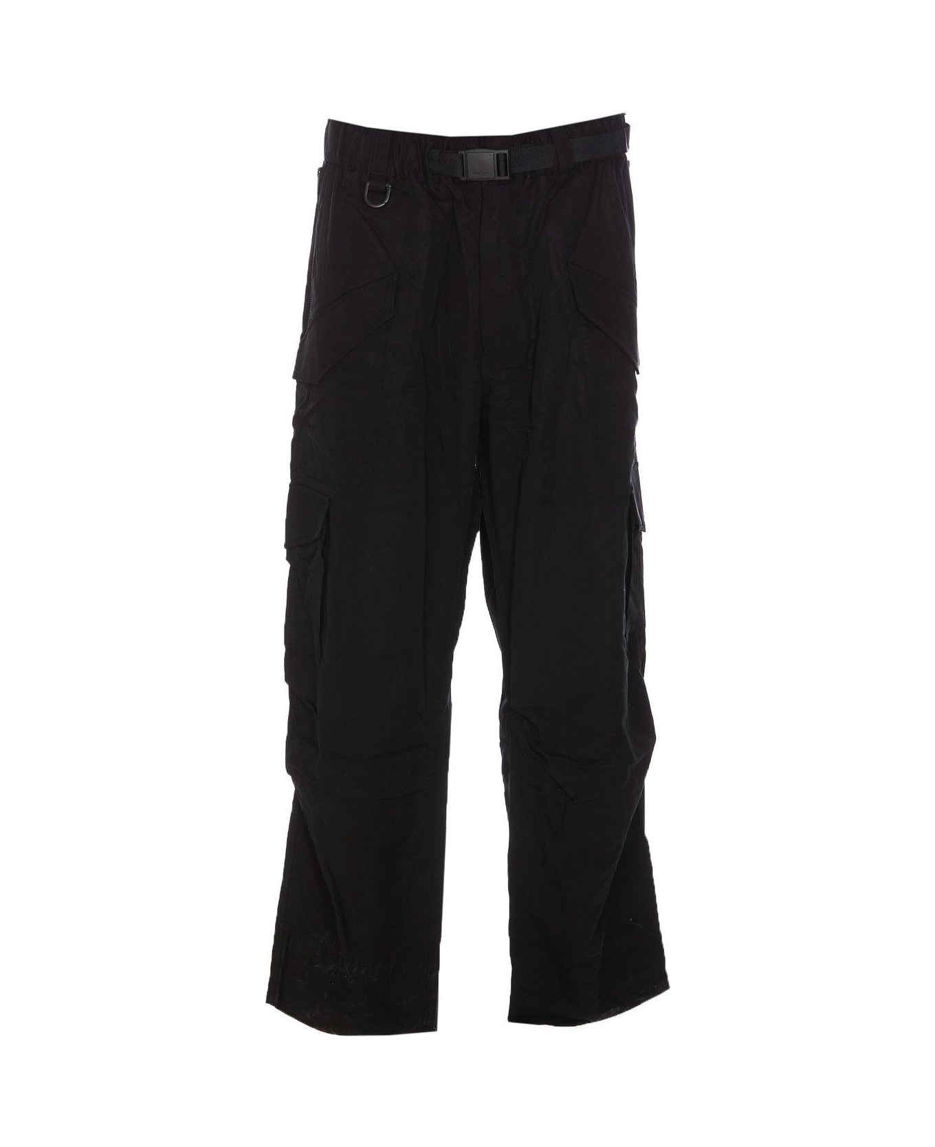 Y-3 Belted Wide-leg Trousers Pants - BLACK