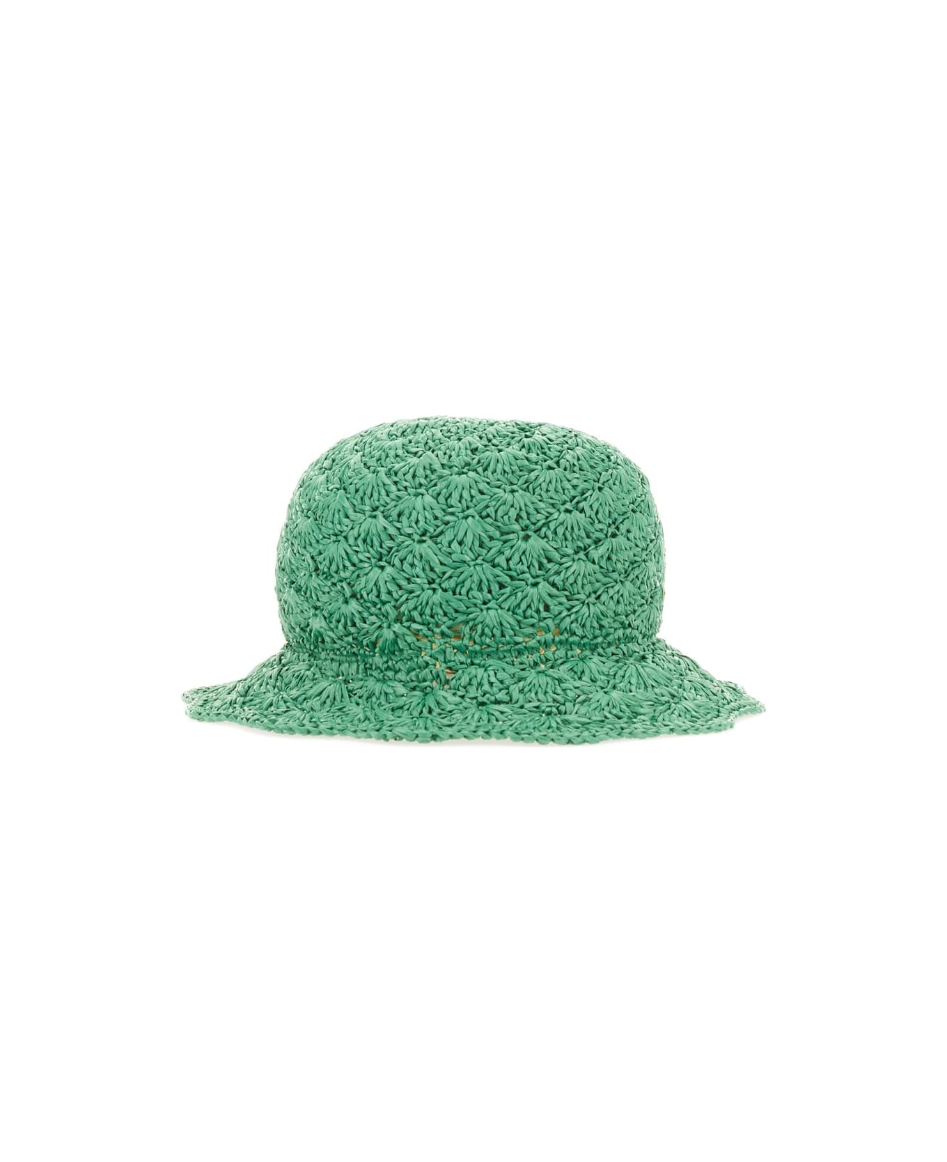 RED Valentino Raffia Bucket Hat - GREEN