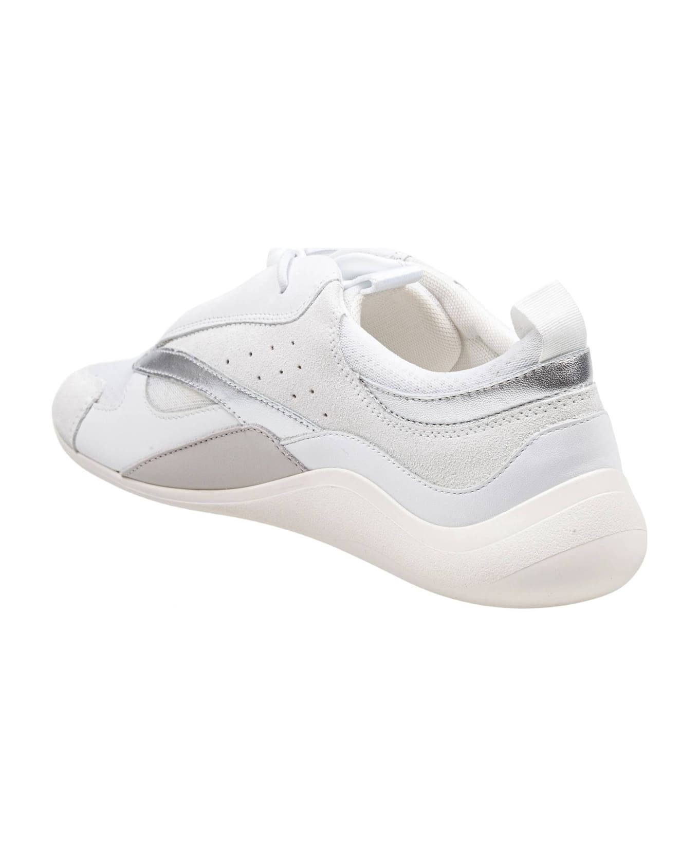 Vic Matié ' Sneakers In Split Leather And Leather Color White And Silver - White スニーカー