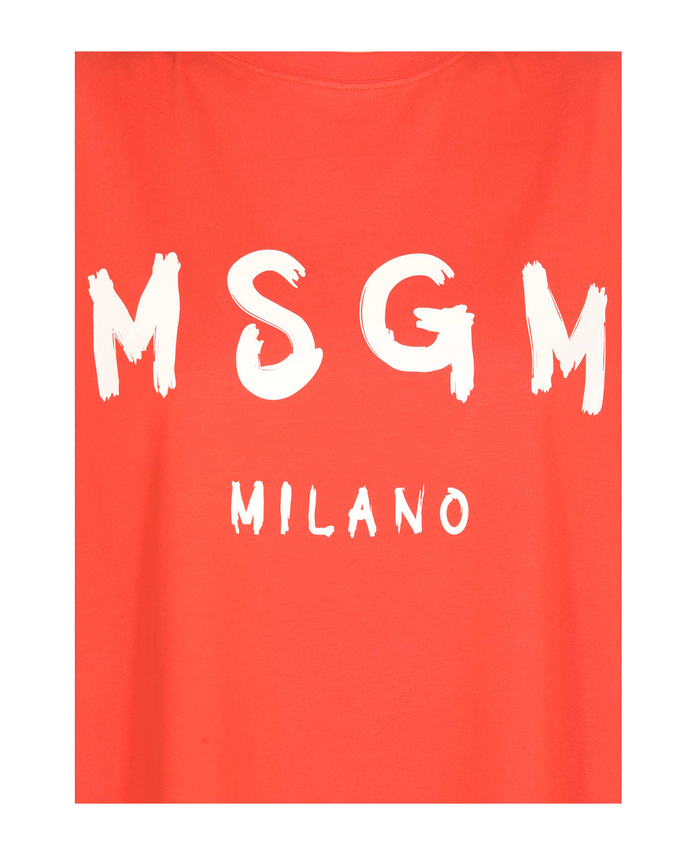 MSGM Dress With Logo - Orange