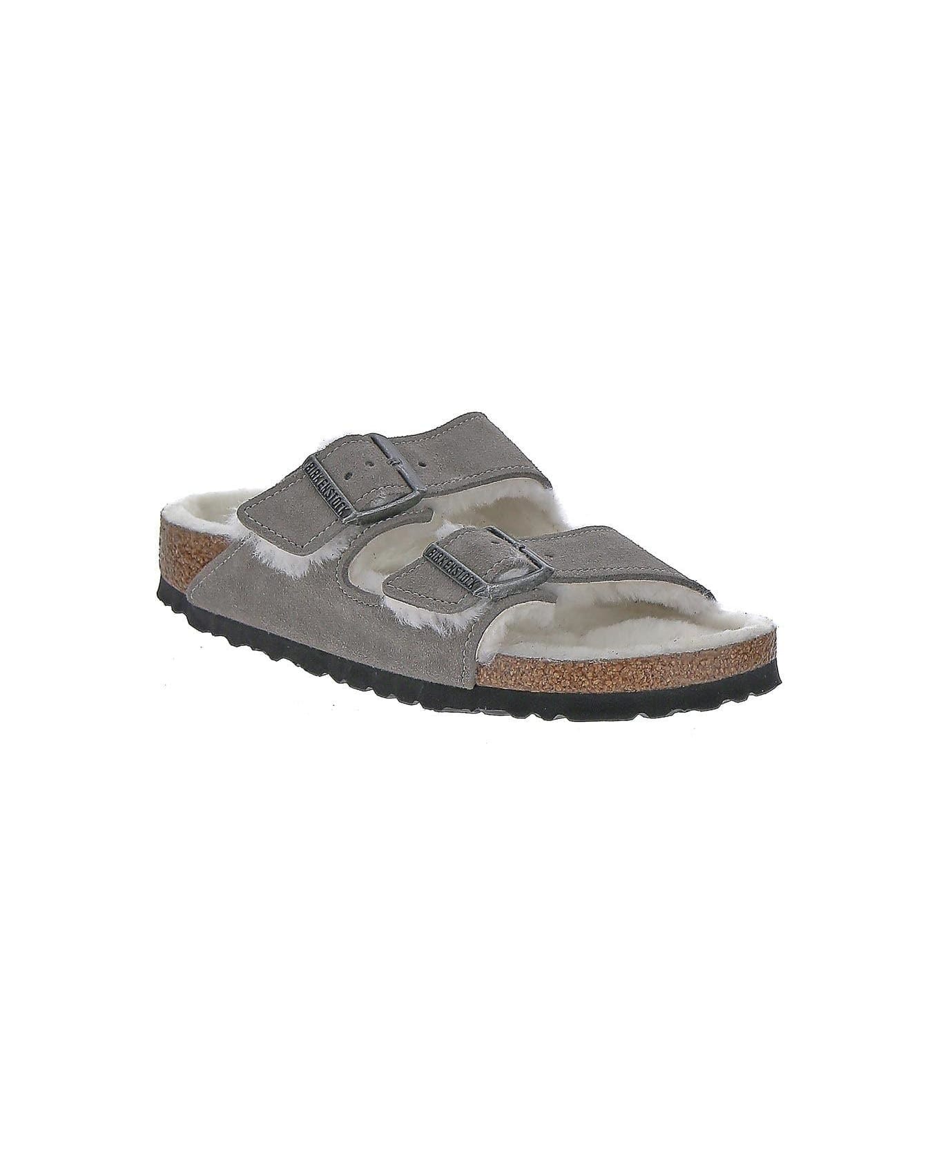Birkenstock Arizona Shearling Slippers - Shearling Stone Coin