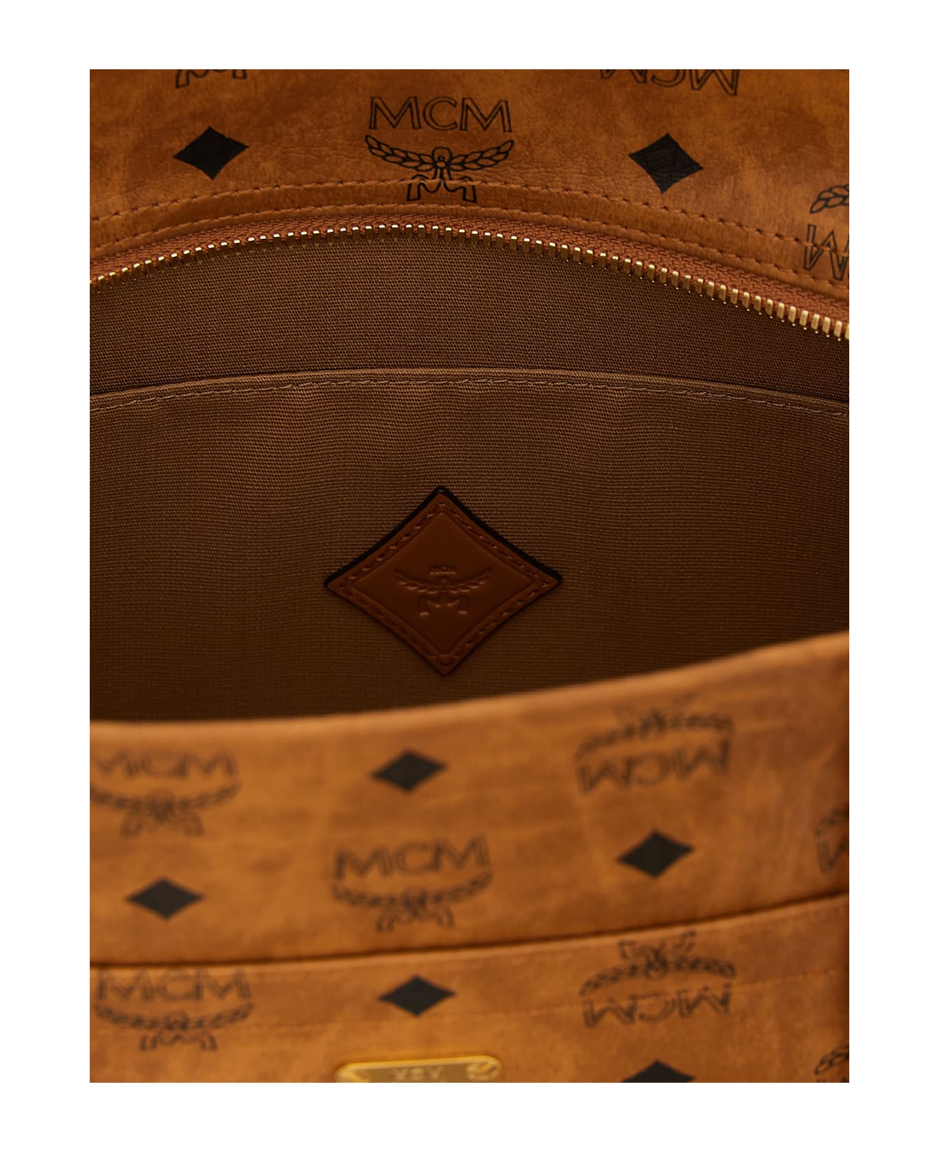 MCM 
aren School Tote
 Shoulder Bag - Brown
