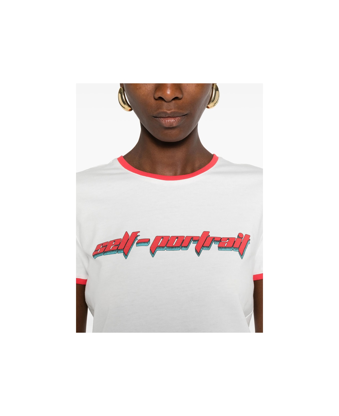 self-portrait T-shirt - WHITE