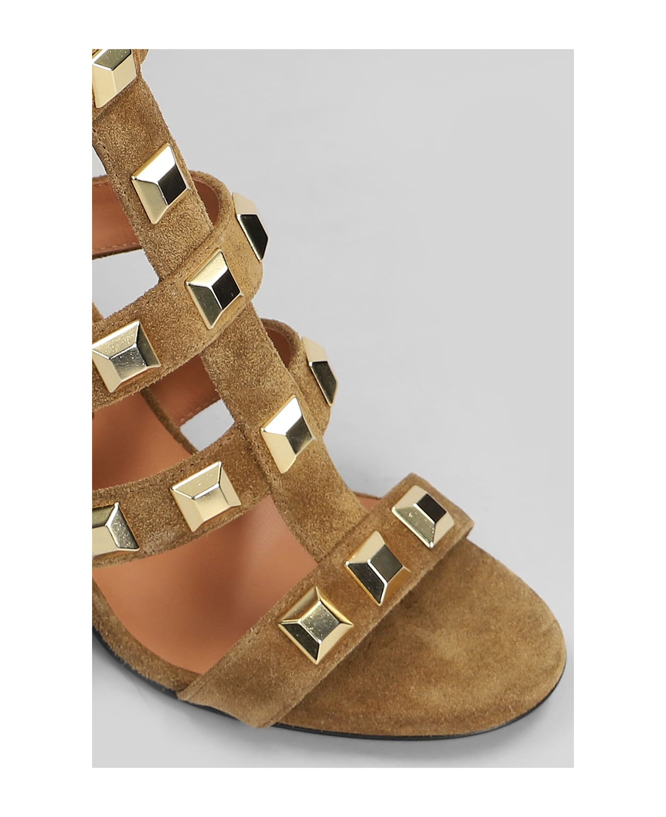 Via Roma 15 Sandals In Leather Color Suede - leather color