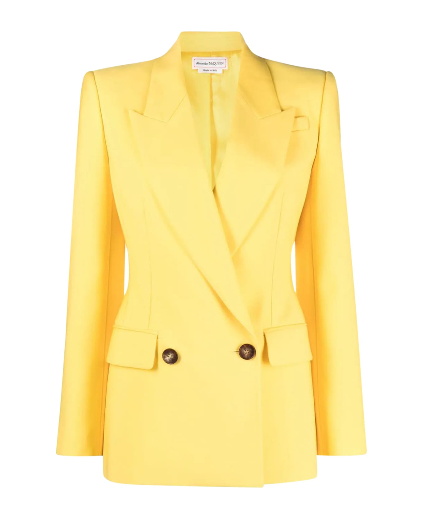 Alexander McQueen Jacket Sustainable Sartorial Wool - Bright Yellow