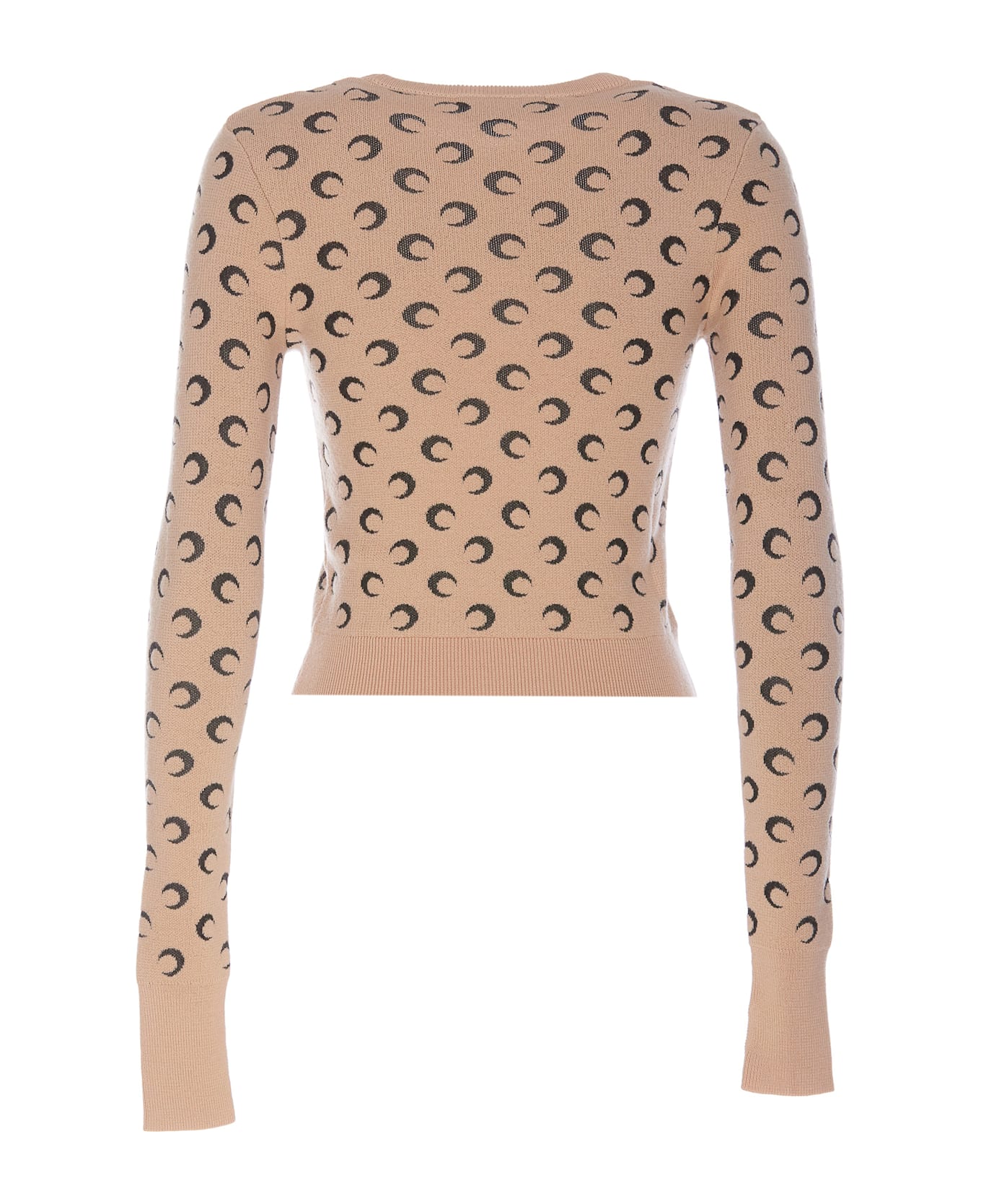 Marine Serre Moon Jacquard Sweater - Beige