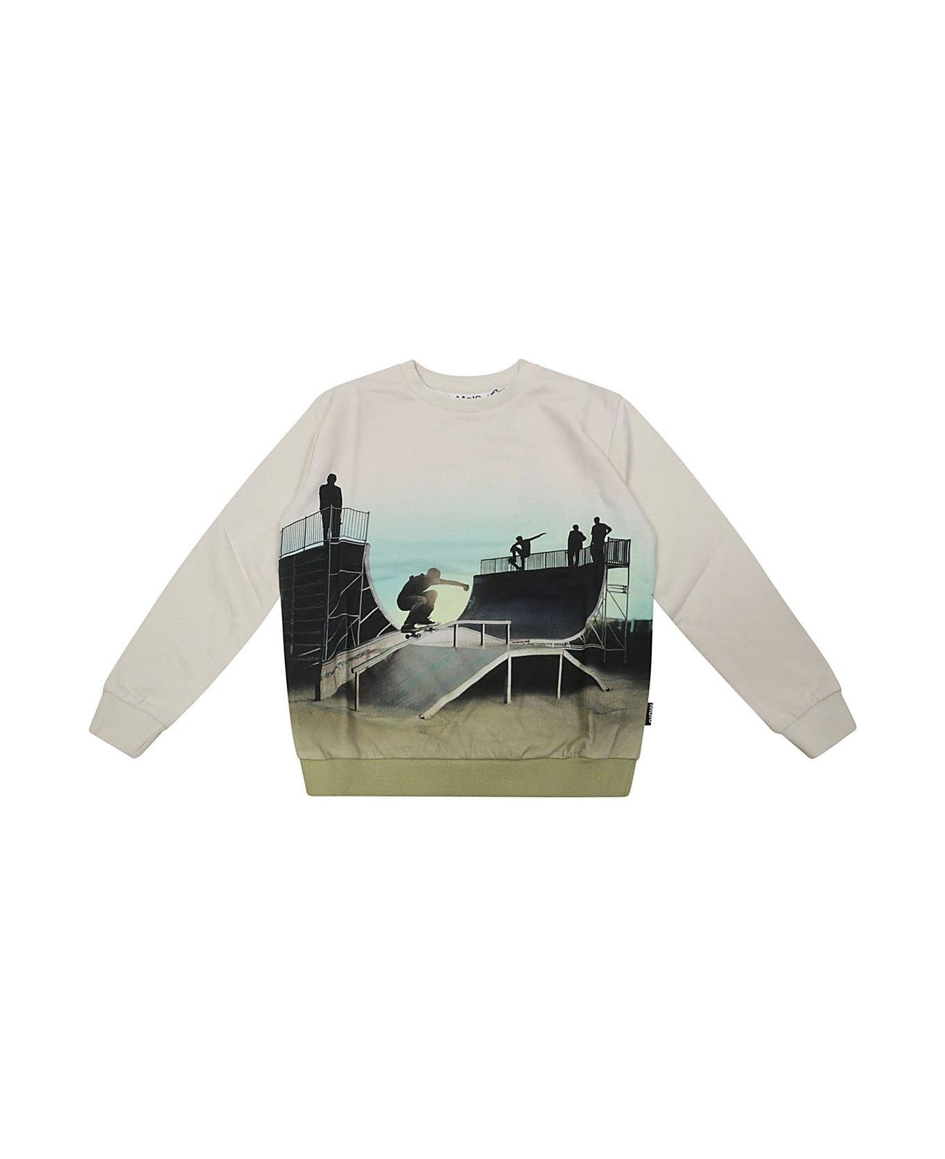 Molo Mattis Graphic Printed Crewneck Sweatshirt - Bianco