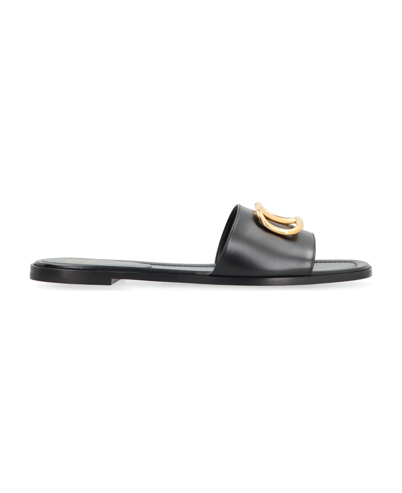 Valentino Garavani - Vlogo Signature Leather Slides - black
