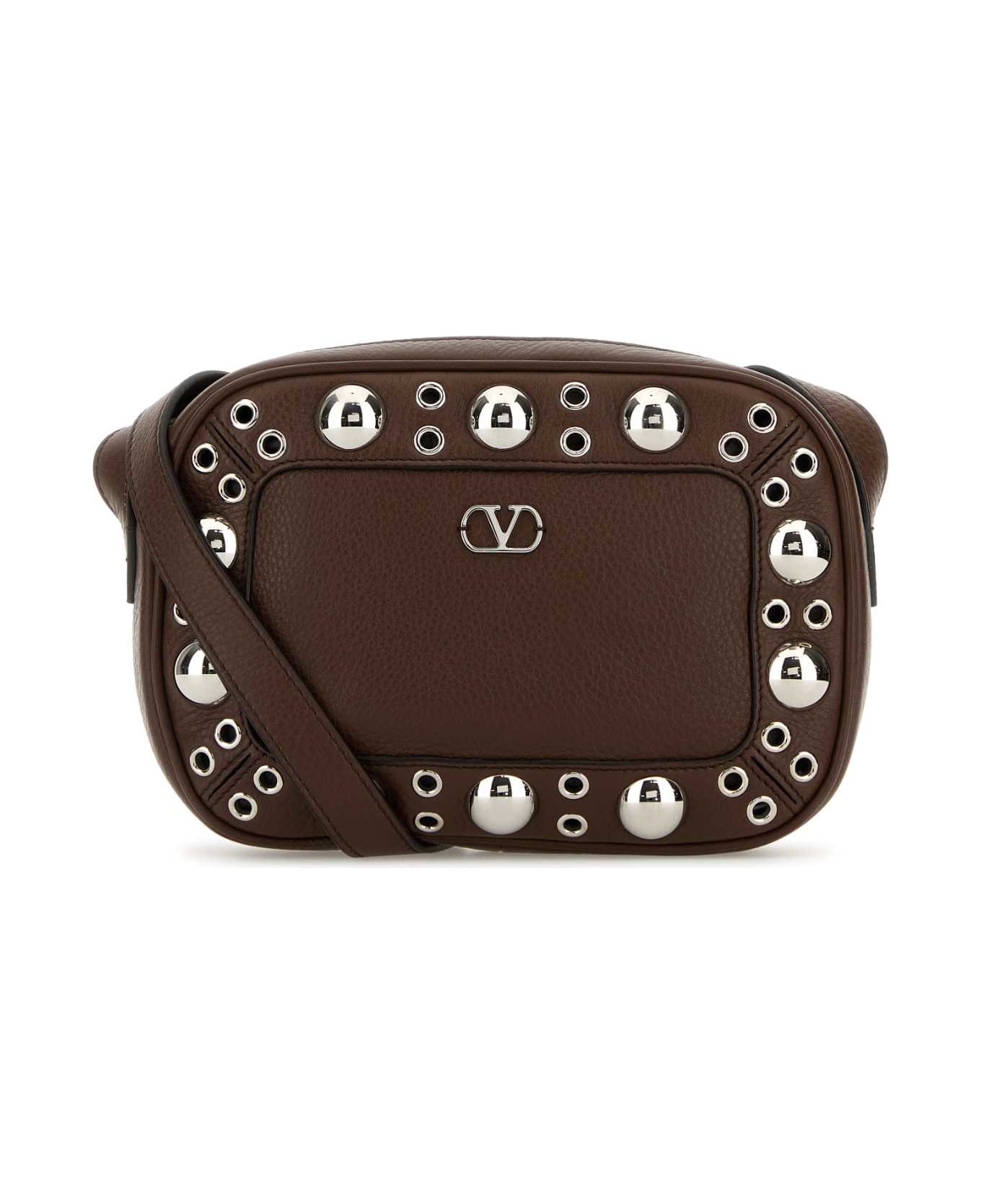 Valentino Garavani Brown Leather Nellcã´te Shoulder Bag - TEAKBROWN
