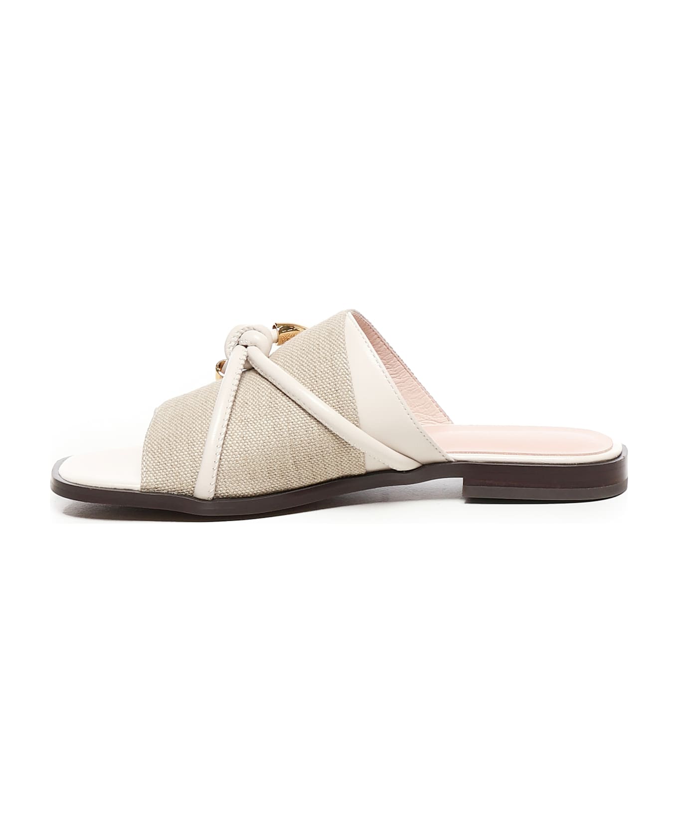 Coccinelle Carmy Canvas Flat Sandals - Beige