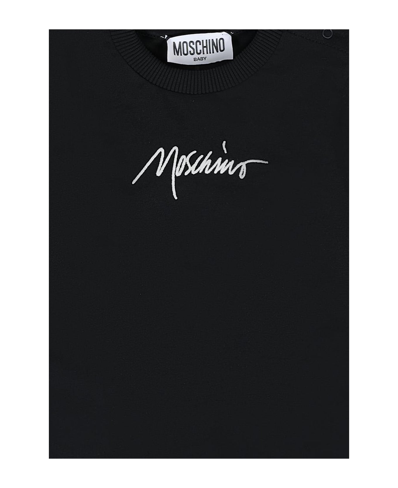 Moschino Black T-shirt For Baby Girl With Logo - Black
