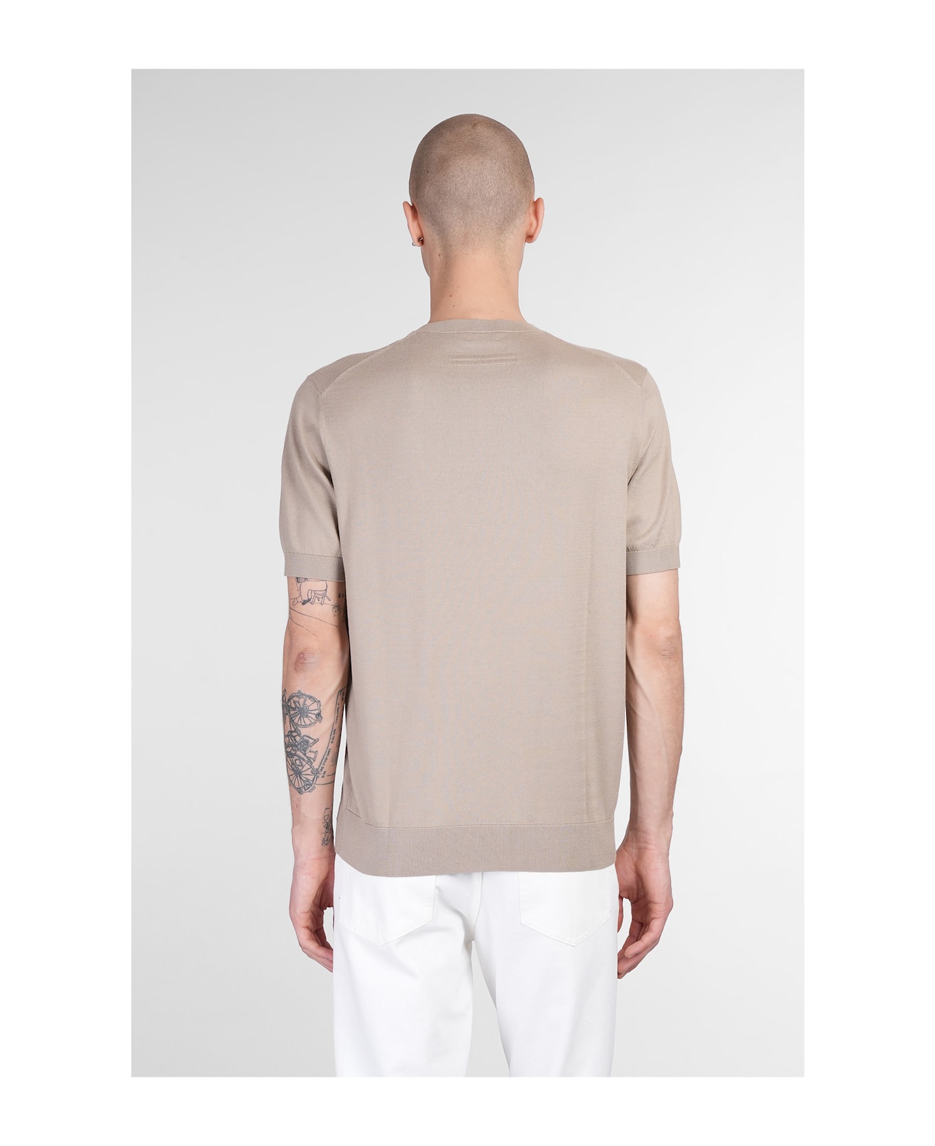 Zegna T-shirt In Taupe Cotton - taupe