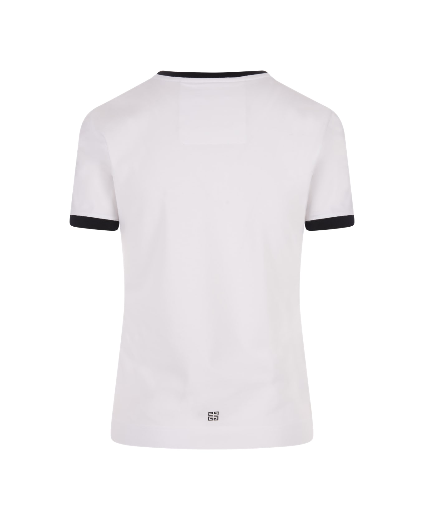 Givenchy Archetype Slim T-shirt In Black/white Cotton - White
