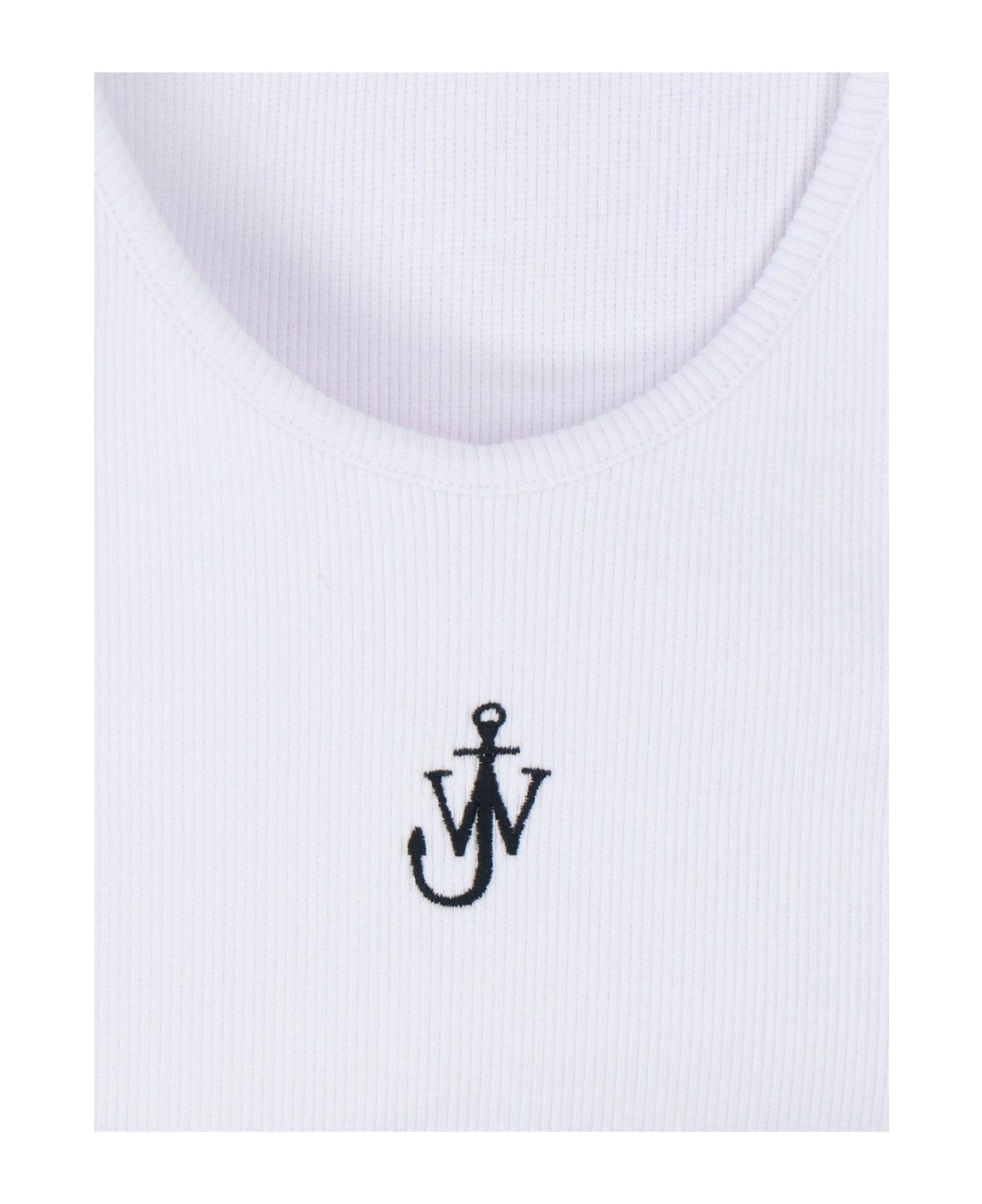 J.W. Anderson Logo Embroidered Ribbed Tank Top