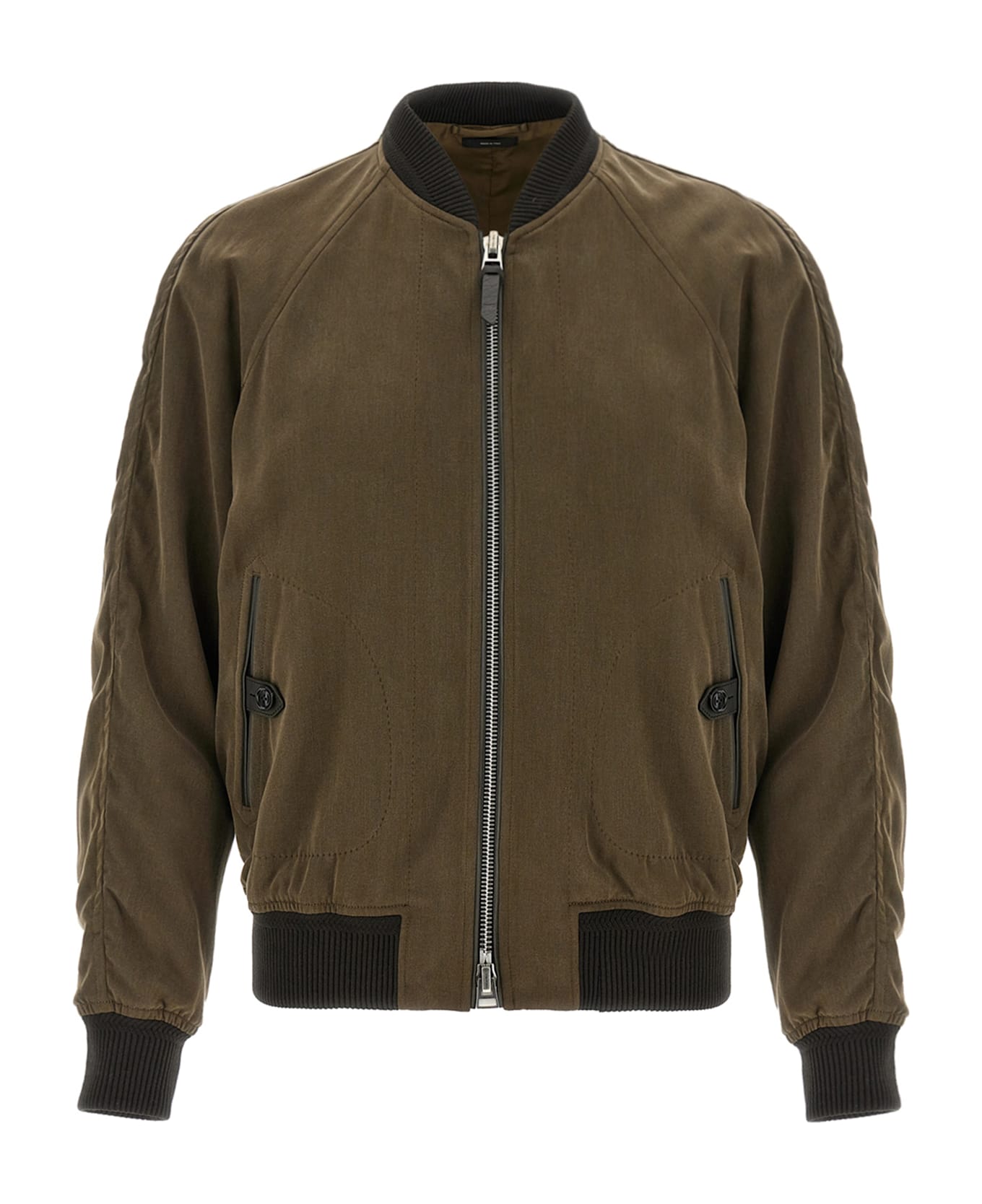 Tom Ford Gabardine Fluid Bomber Jacket - Brown