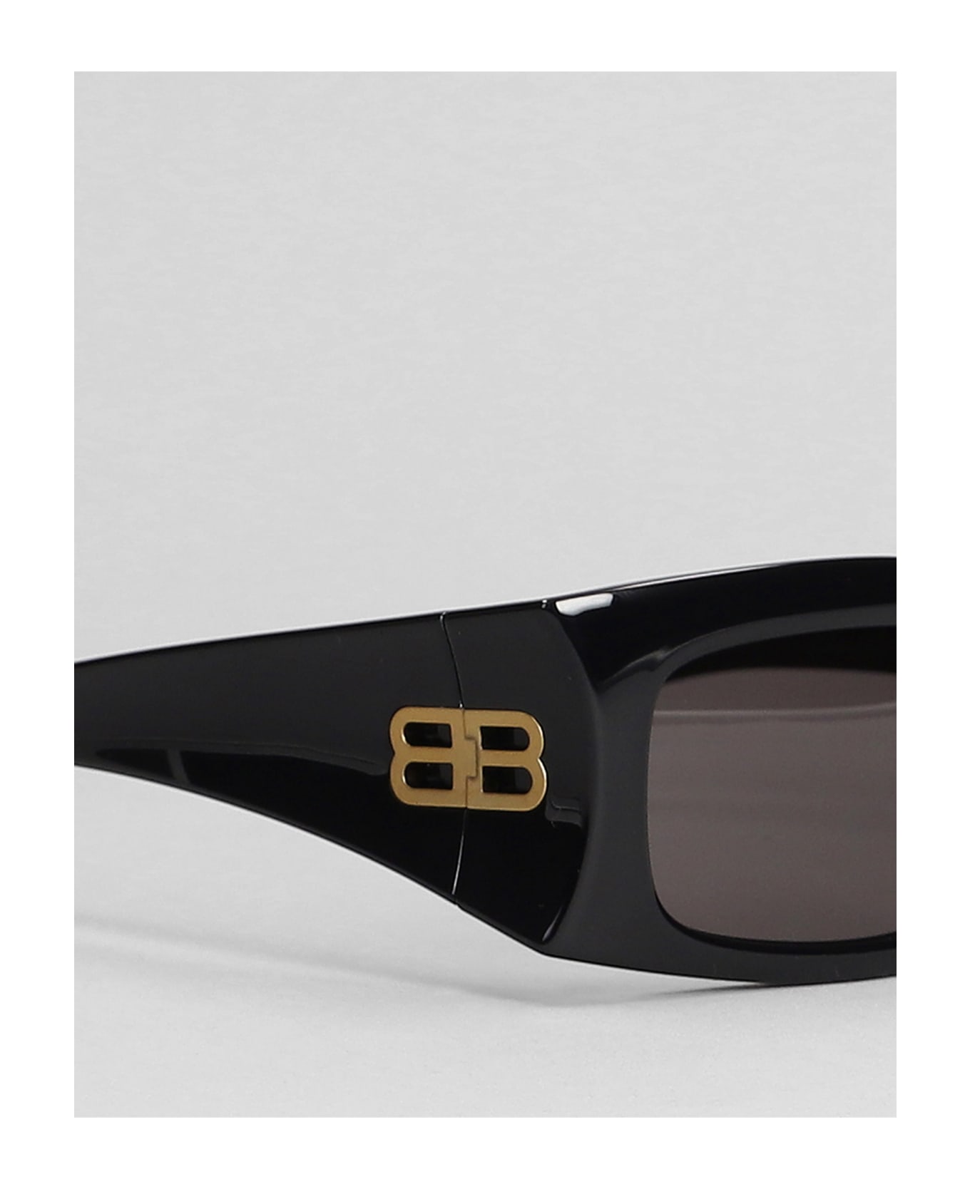 Balenciaga Hourglass Rect Sunglasses In Black Nylon - black