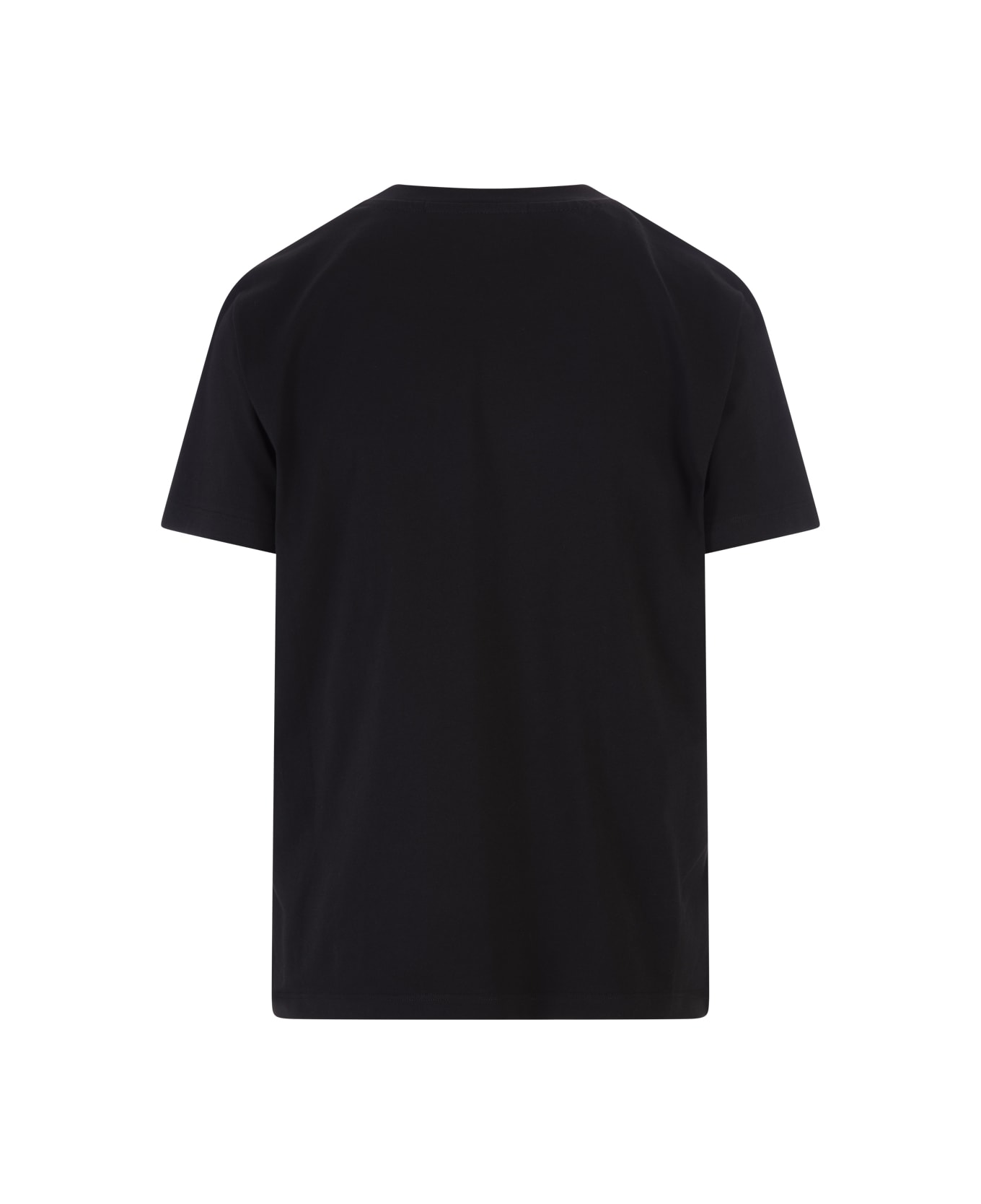 MSGM Black T-shirt With White Micro Logo - Black Tシャツ