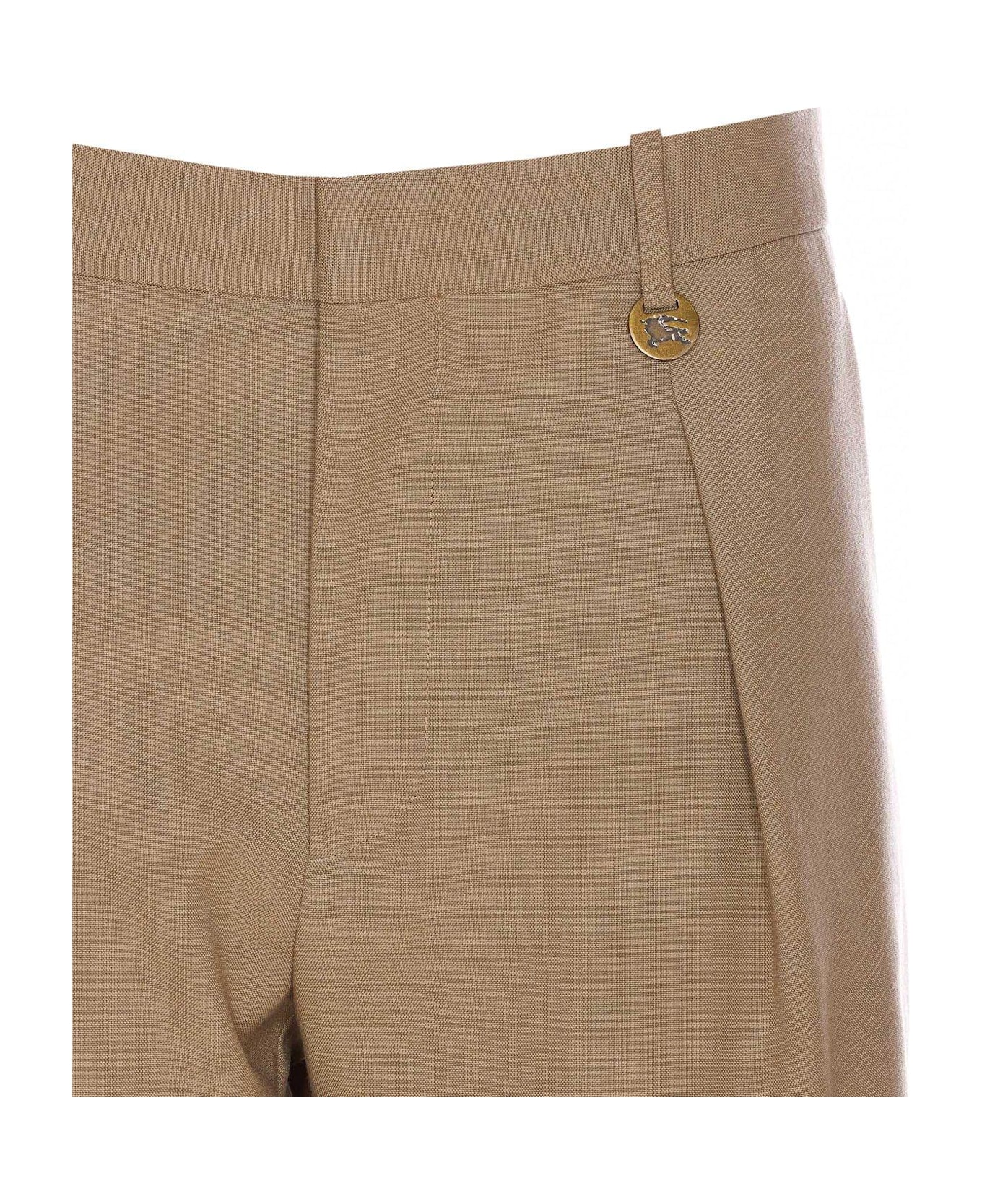 Burberry Logo Detailed Tailored Shorts - Beige