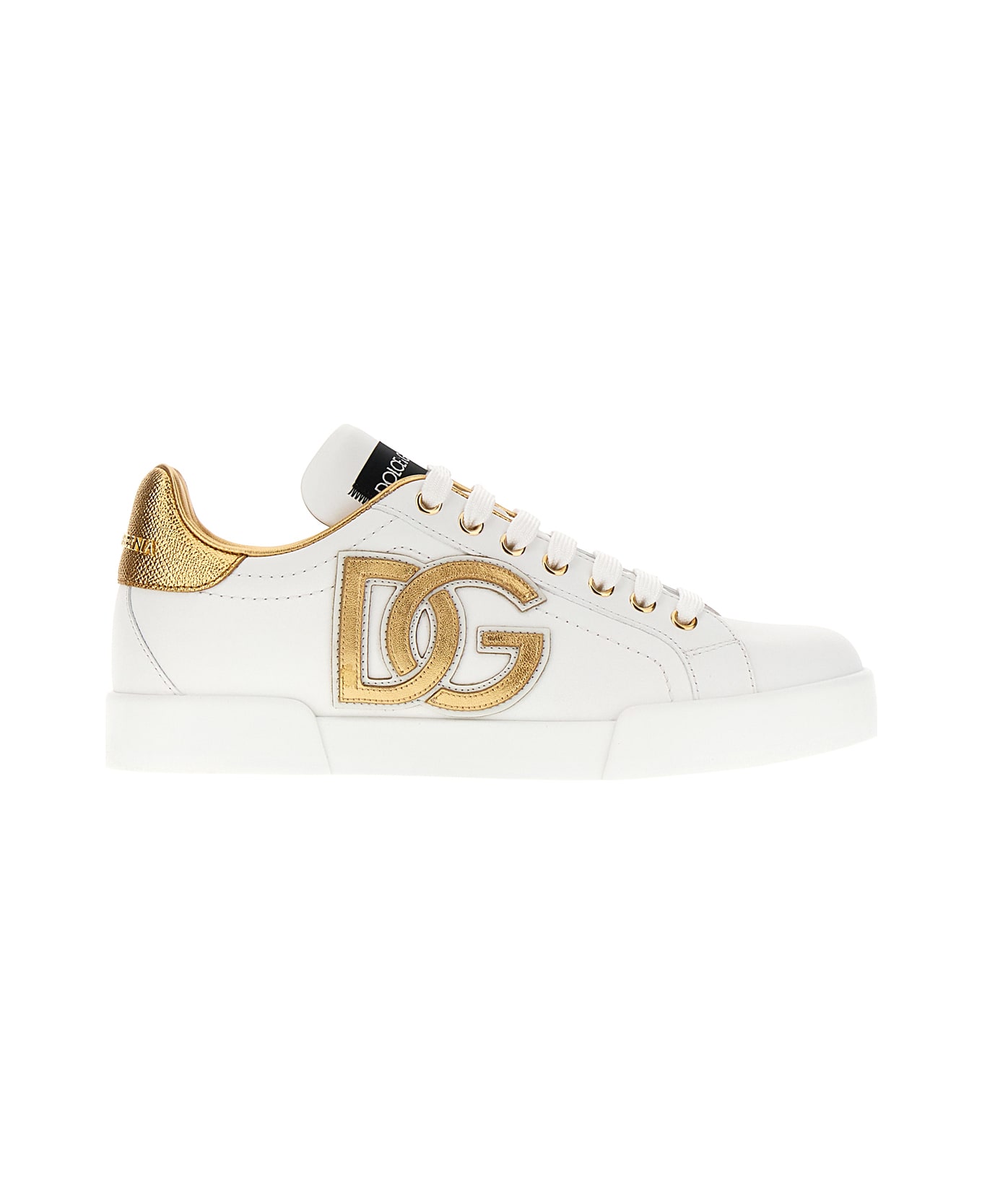 Dolce & Gabbana White Leather Portofino Sneakers - 89662