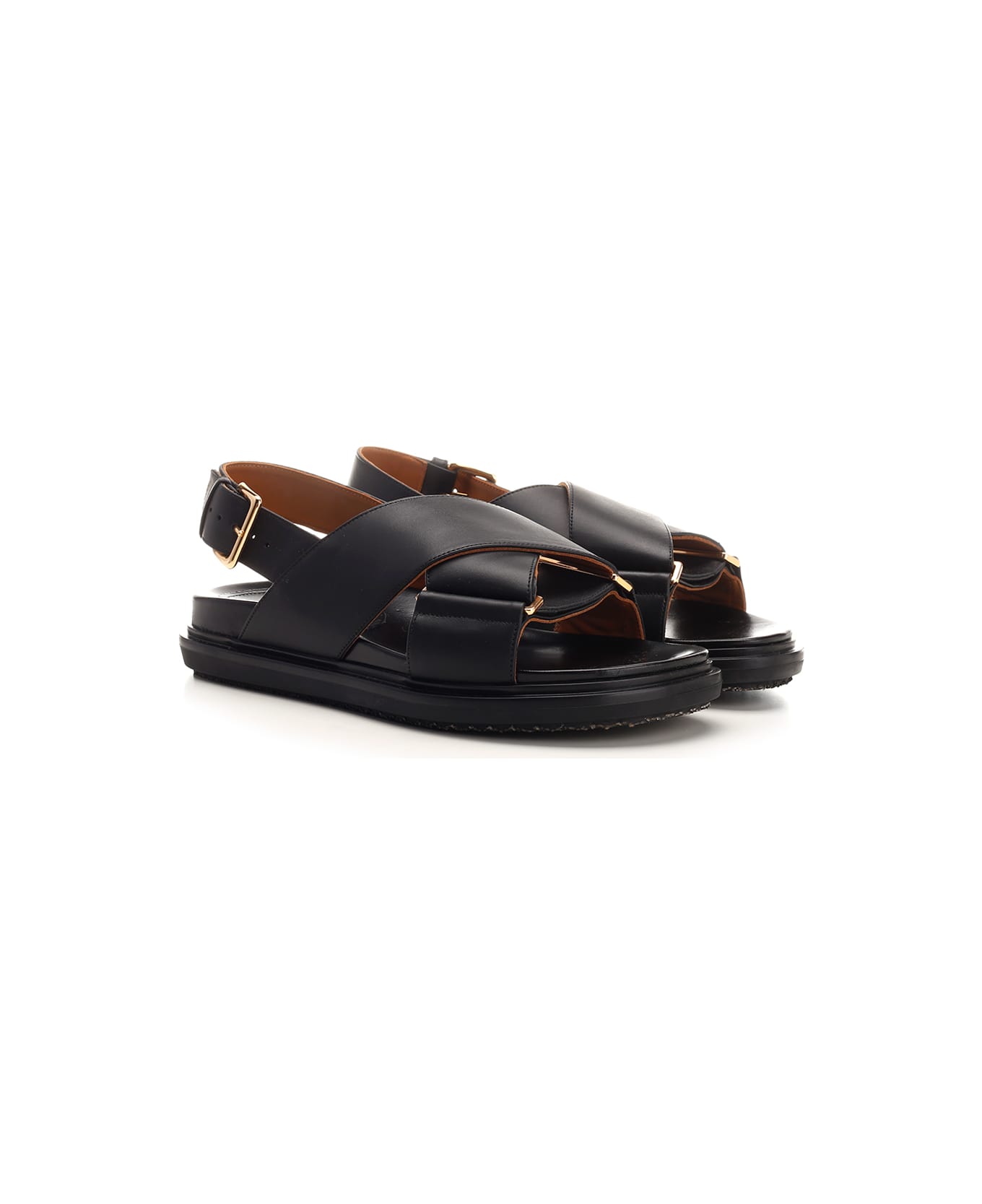 Marni 'fussbett' Crossed Sandals - Black